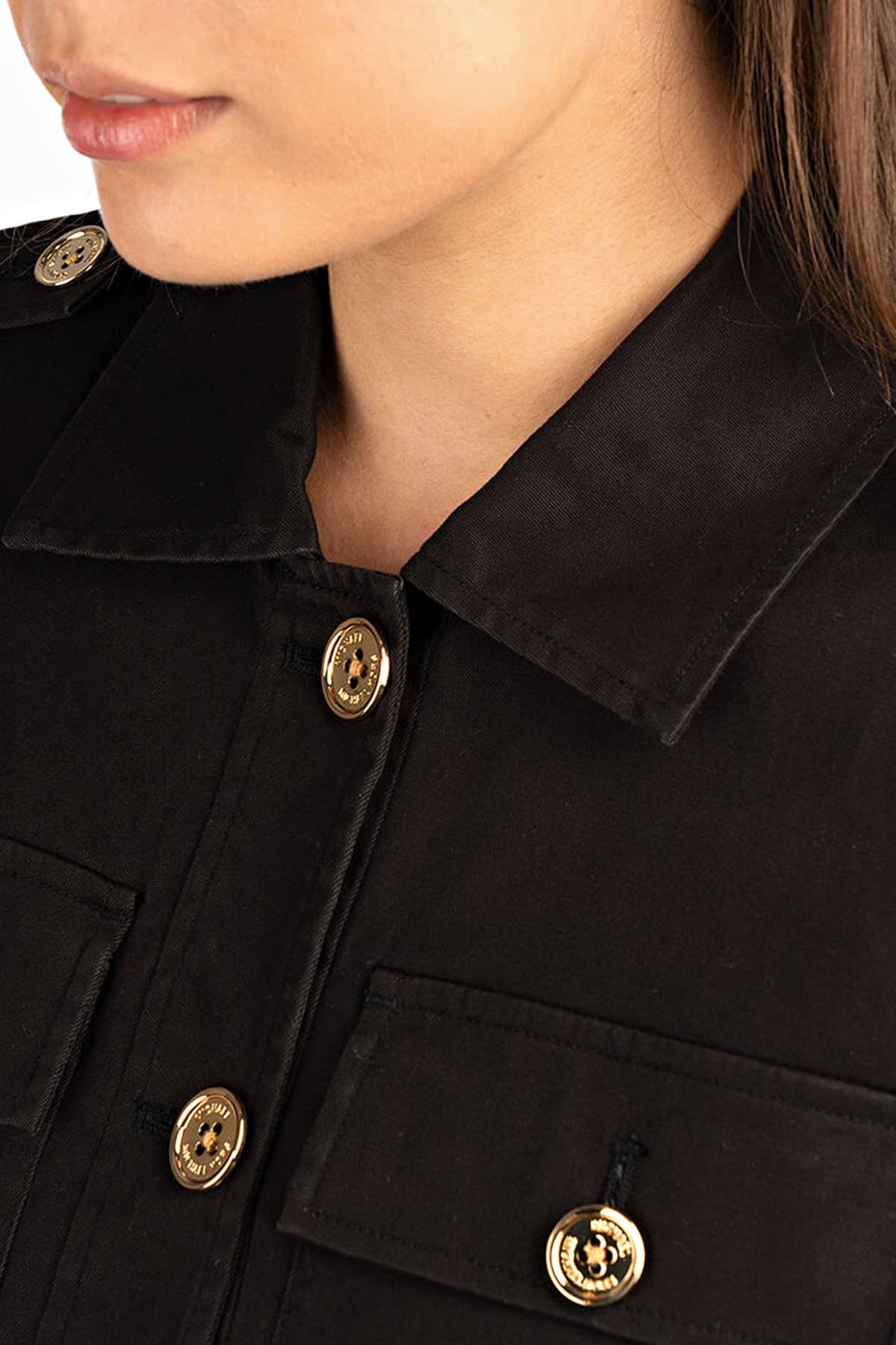 MICHAEL KORS JACKET CROPPED ΤΣΕΠΕΣ ΜΑΥΡΟ