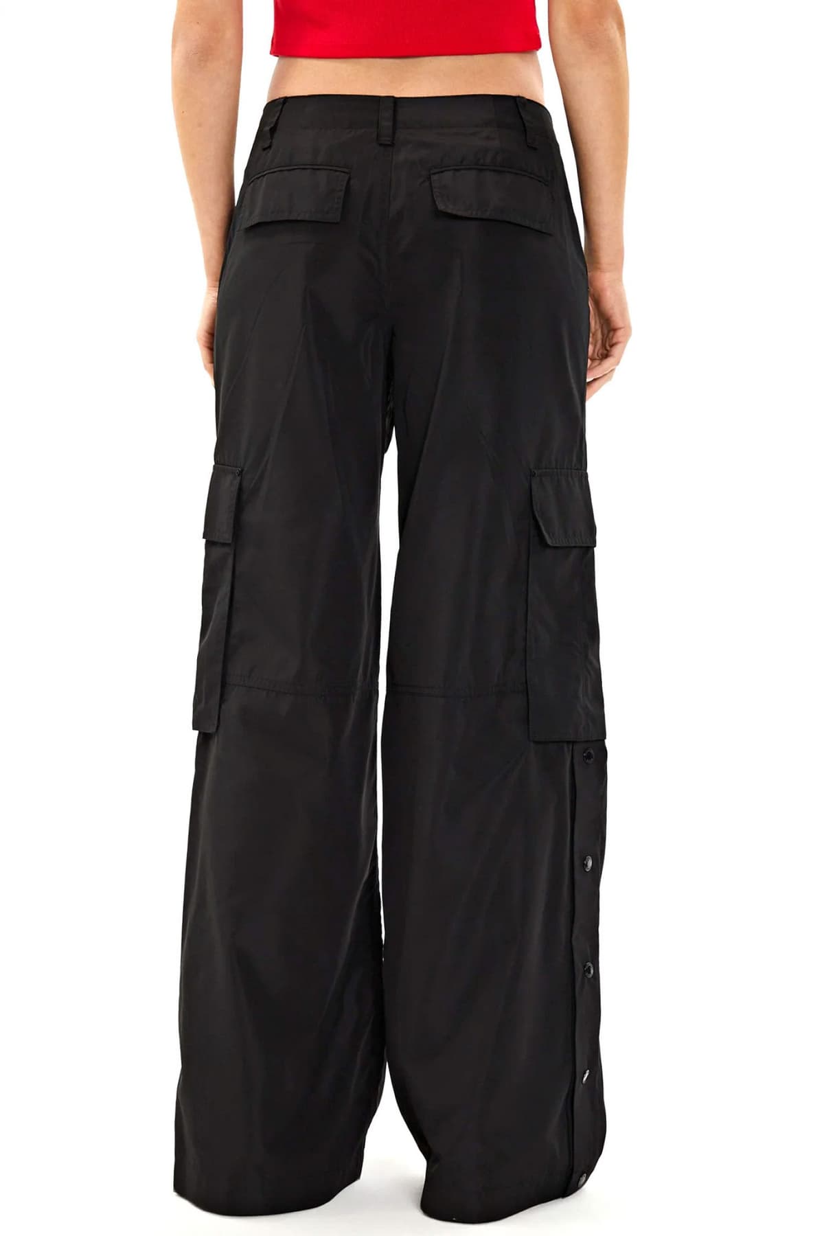 MICHAEL KORS ΠΑΝΤΕΛΟΝΙ OUTERWEAR WIDE CARGO ΑΔΙΑBROXO ΜΑΥΡΟ