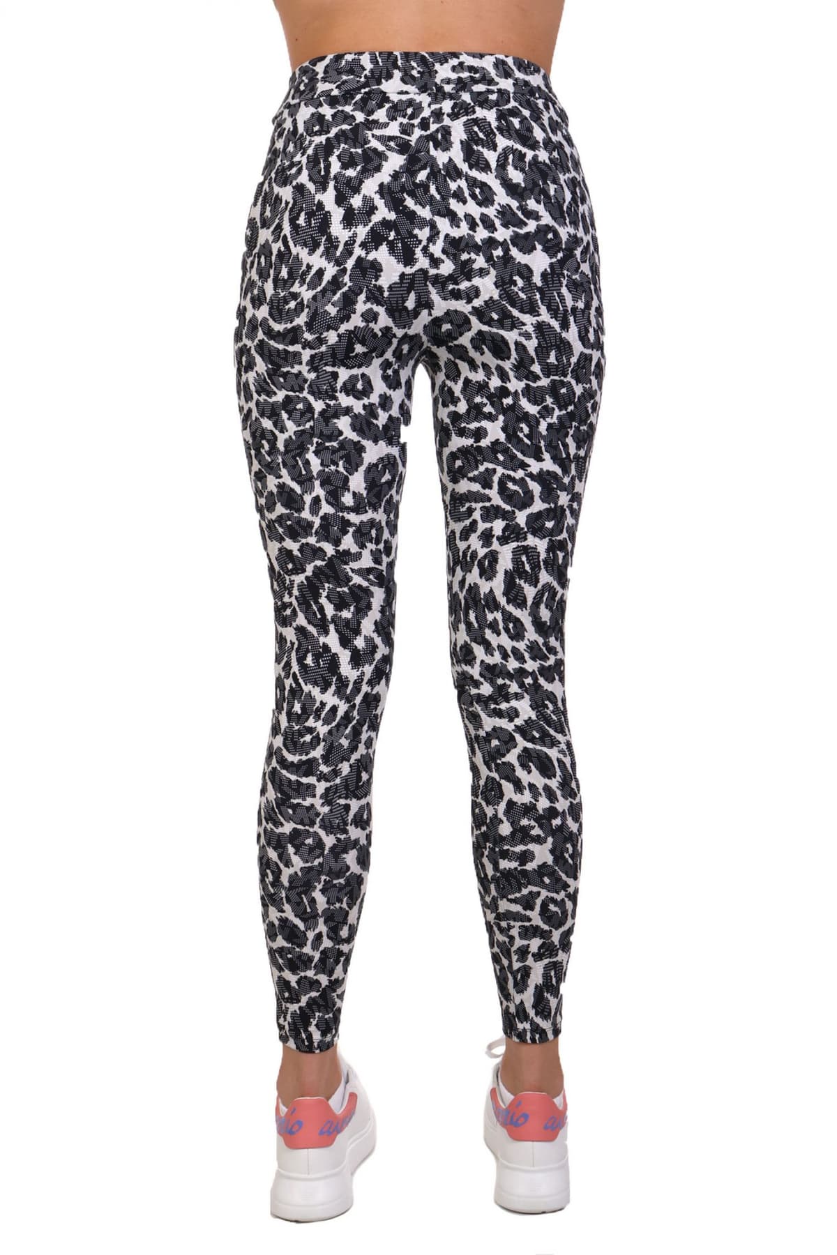 MICHAEL KORS ΠΑΝΤΕΛΟΝΙ ΚΟΛΑΝ ANIMAL PRINT ΓΚΡΙ-ΜΑΥΡΟ