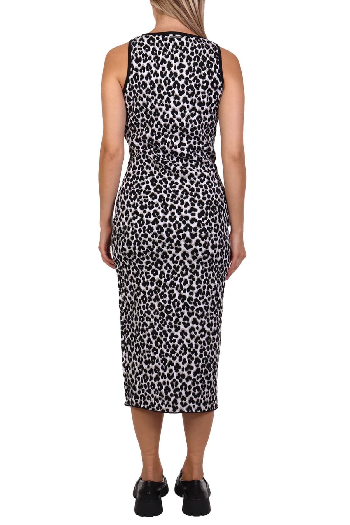 MICHAEL KORS ΦΟΡΕΜΑ MIDI ANIMAL PRINT ΛΕΥΚΟ-ΜΑΥΡΟ