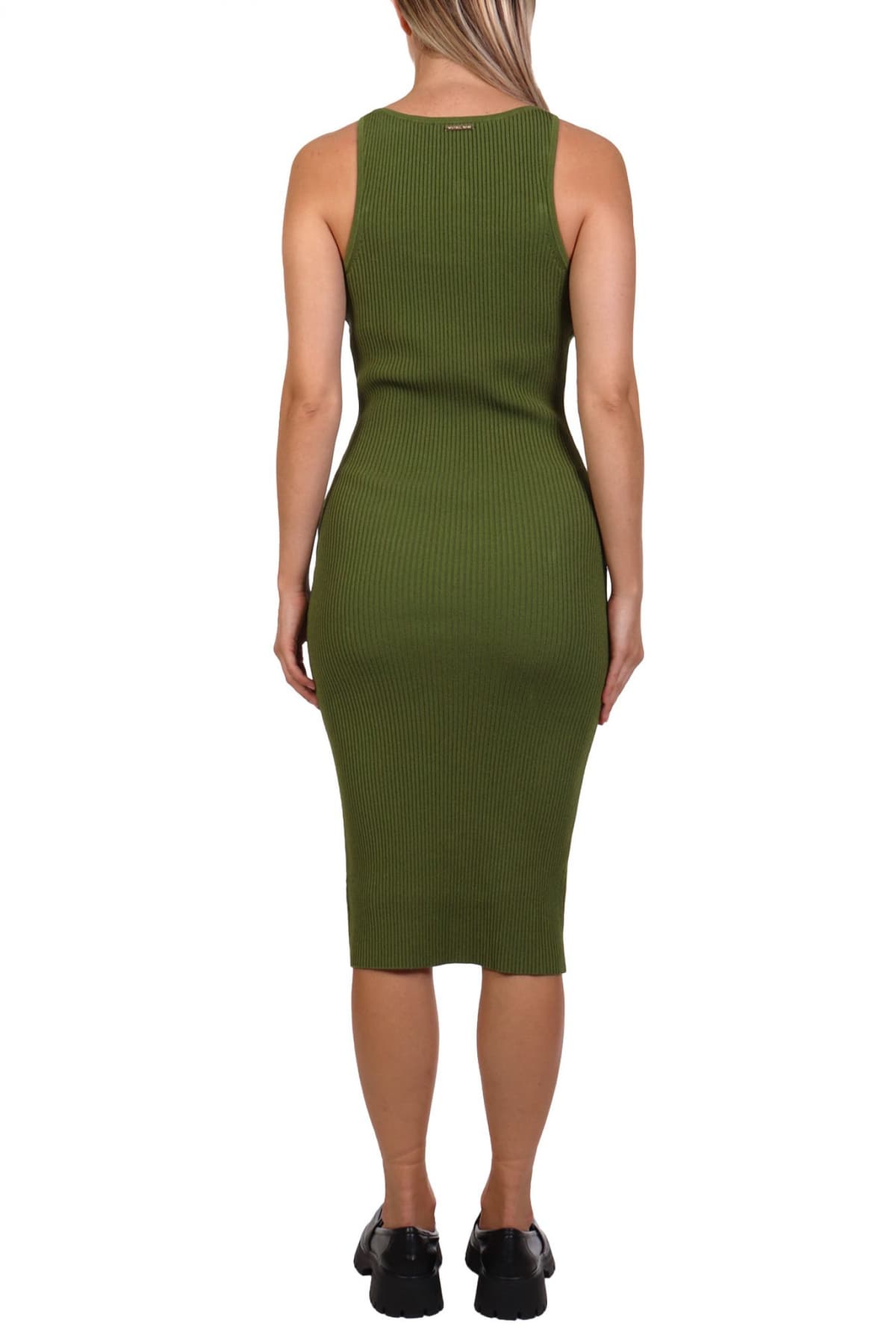 MICHAEL KORS ΦΟΡΕΜΑ MIDI ΡΙΜΠ LOGO ΜΕΤΑΛΛΙΚΟ ΜΑΝΙΚΙ ΠΡΑΣΙΝΟ