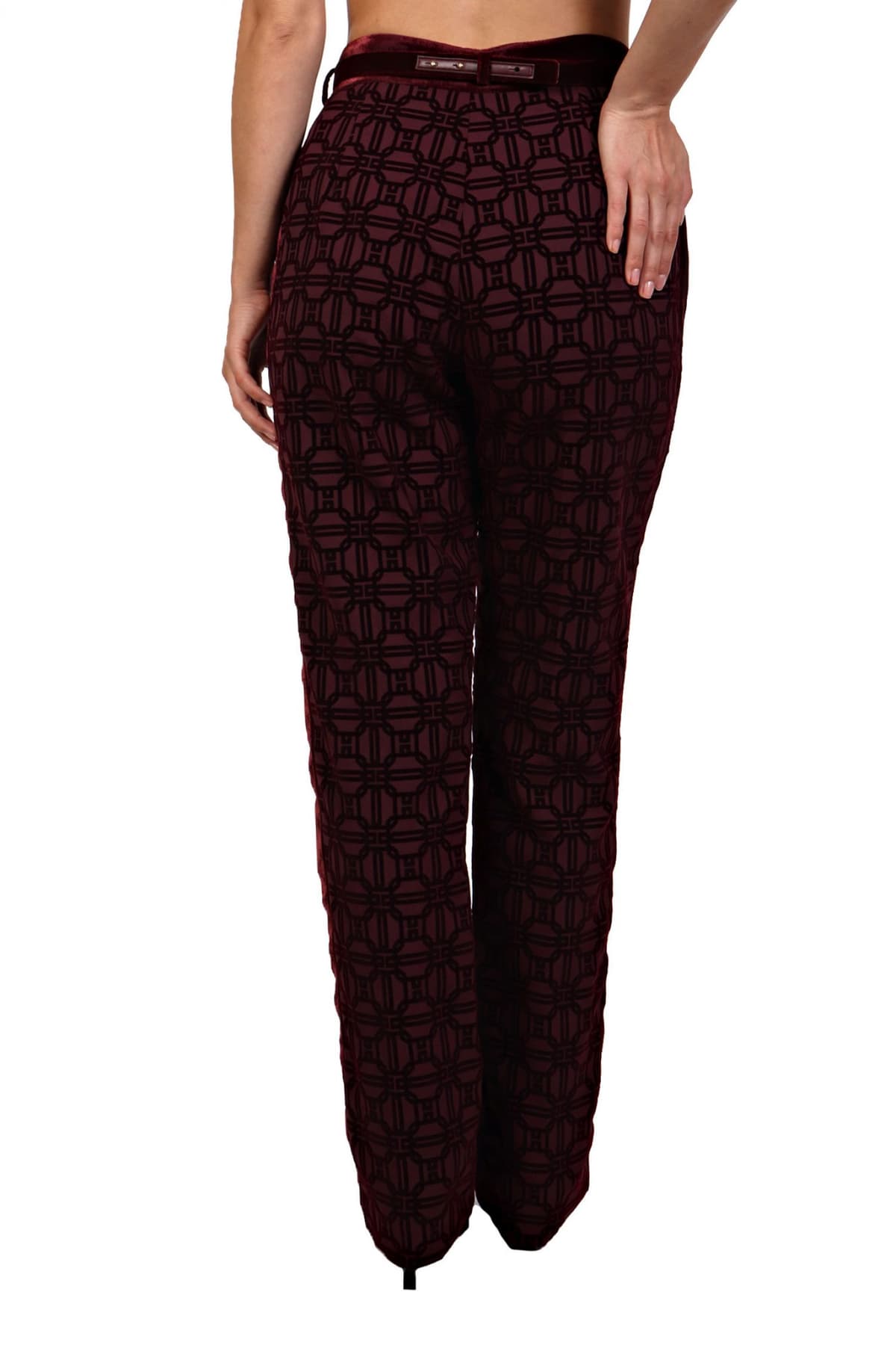 ELISABETTA FRANCHI ΠΑΝΤΕΛΟΝΙ REGULAR FIT ΑΝΑΓΛΥΦΟ ΣΧΕΔΙΟ ΜΠΟΡΝΤΩ