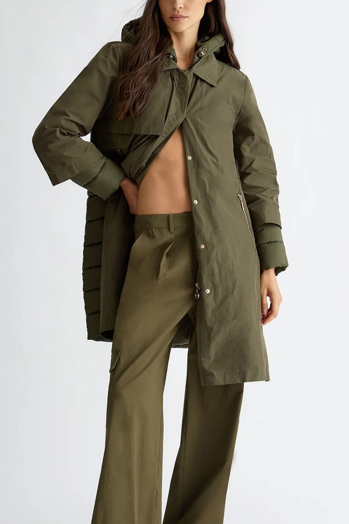 LIU JO ΜΠΟΥΦΑΝ ΦΟΥΣΚΩΤΟ ΑΠΟΣΠΩΜΕΝΟ ΠΑΡΚΑ ΜΑΚΡΥ ΧΑΚΙ