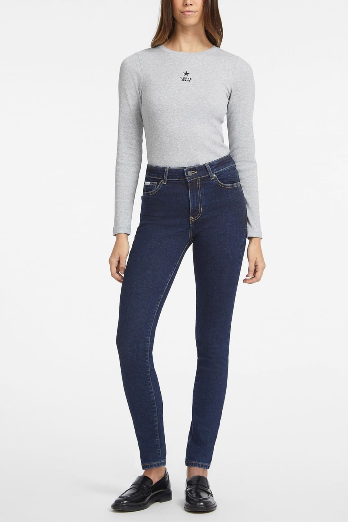 GUESS JEANS ΠΑΝΤΕΛΟΝΙ JEANS ΠΕΝΤΑΤΣΕΠΟ SLIM FIT ΣΚΟΥΡΟ ΜΠΛΕ