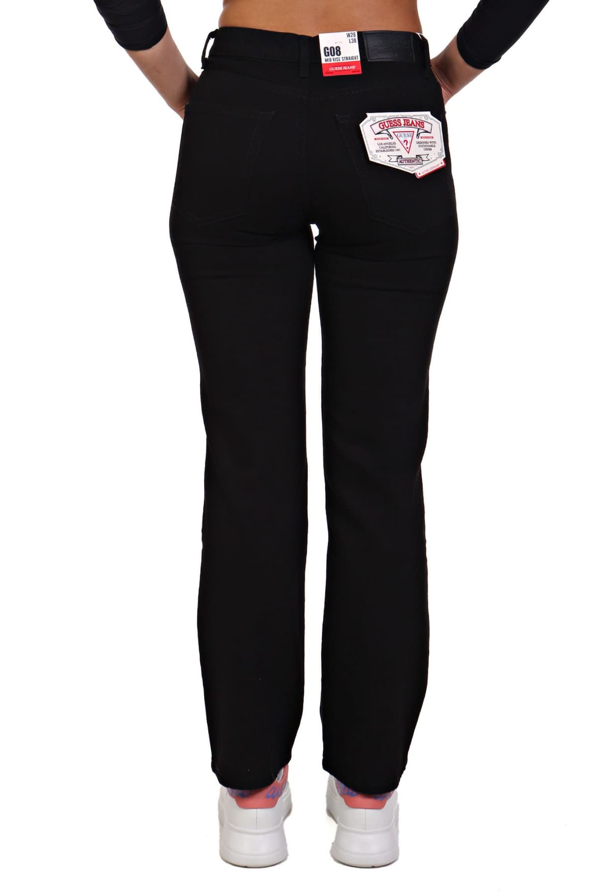 GUESS JEANS ΠΑΝΤΕΛΟΝΙ G08 JEANS MID RISE STRAIGHT ΠΕΝΤΑΤΣΕΠΟ ΜΑΥΡΟ