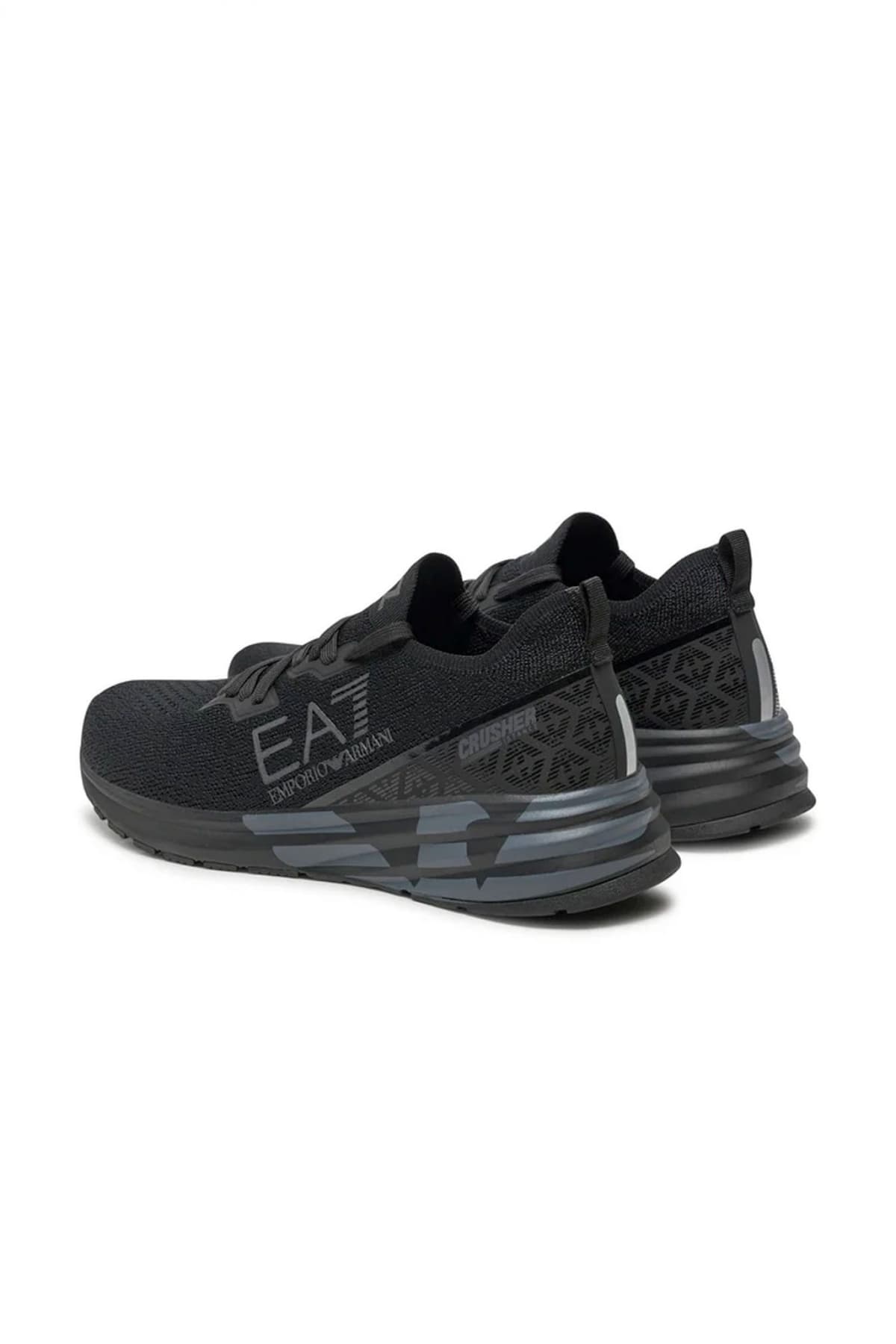 ARMANI 7 ΠΑΠΟΥΤΣΙΑ SNEAKERS LOGO ΜΑΥΡΟ