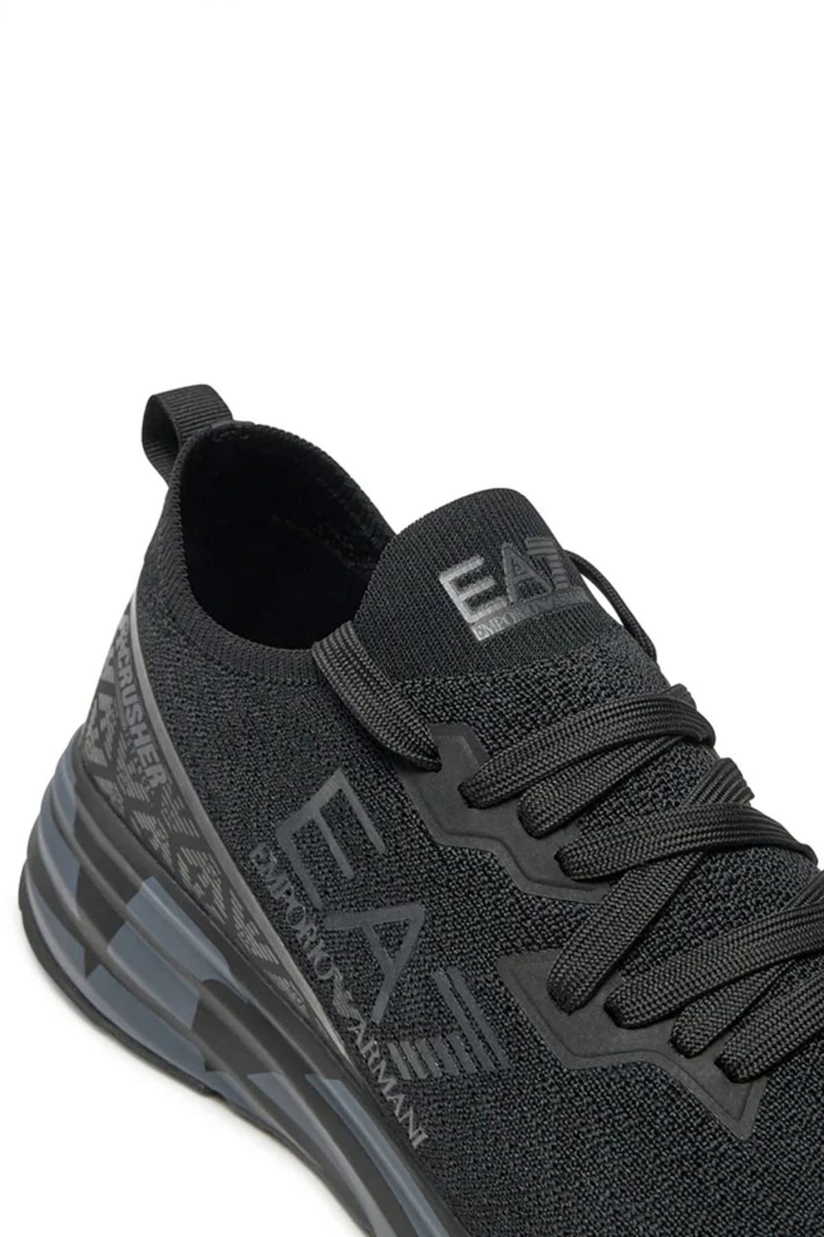 ARMANI 7 ΠΑΠΟΥΤΣΙΑ SNEAKERS LOGO ΜΑΥΡΟ