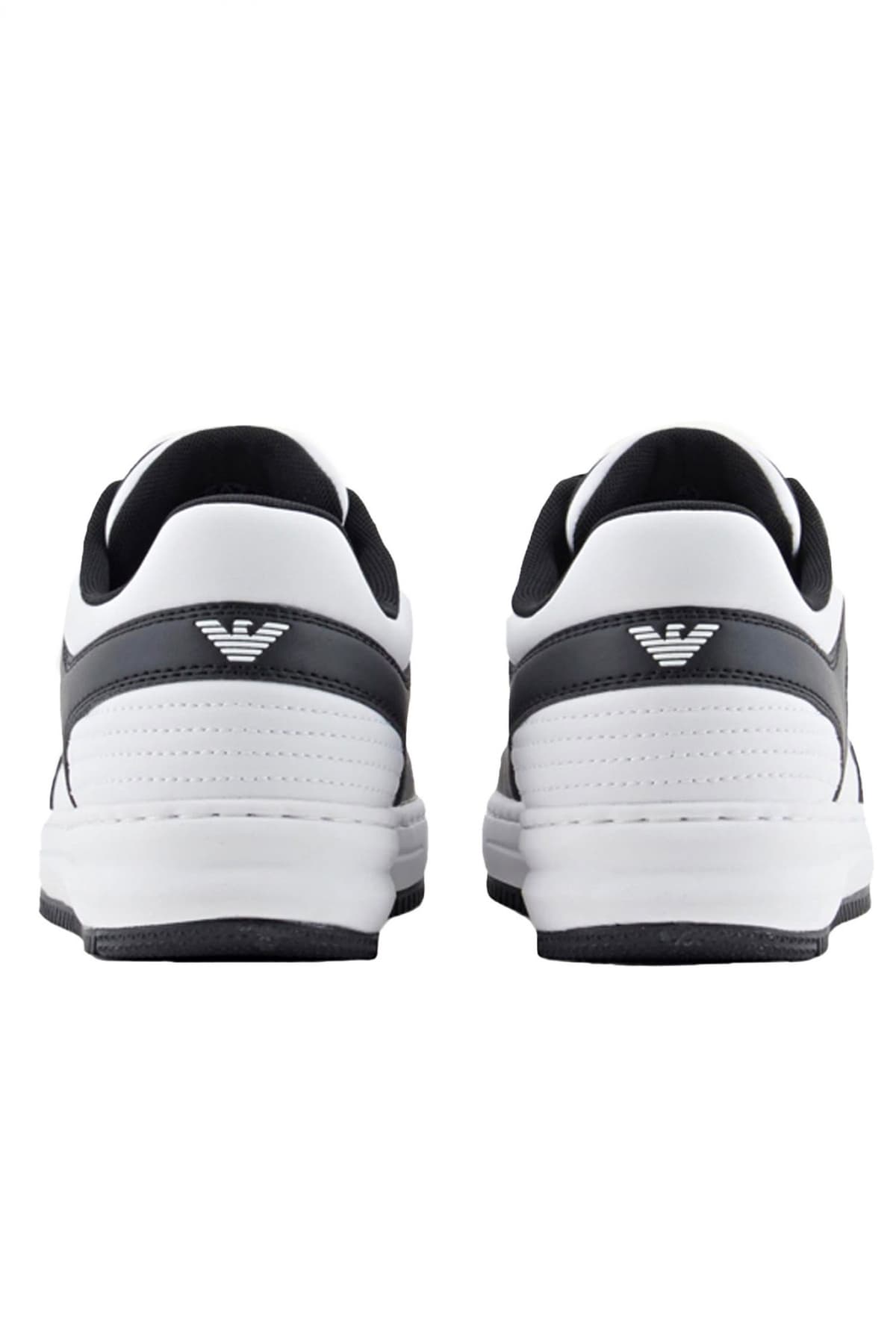 ARMANI 7 ΠΑΠΟΥΤΣΙ SNEAKERS LOGO ΛΕΥΚΟ-ΜΑΥΡΟ