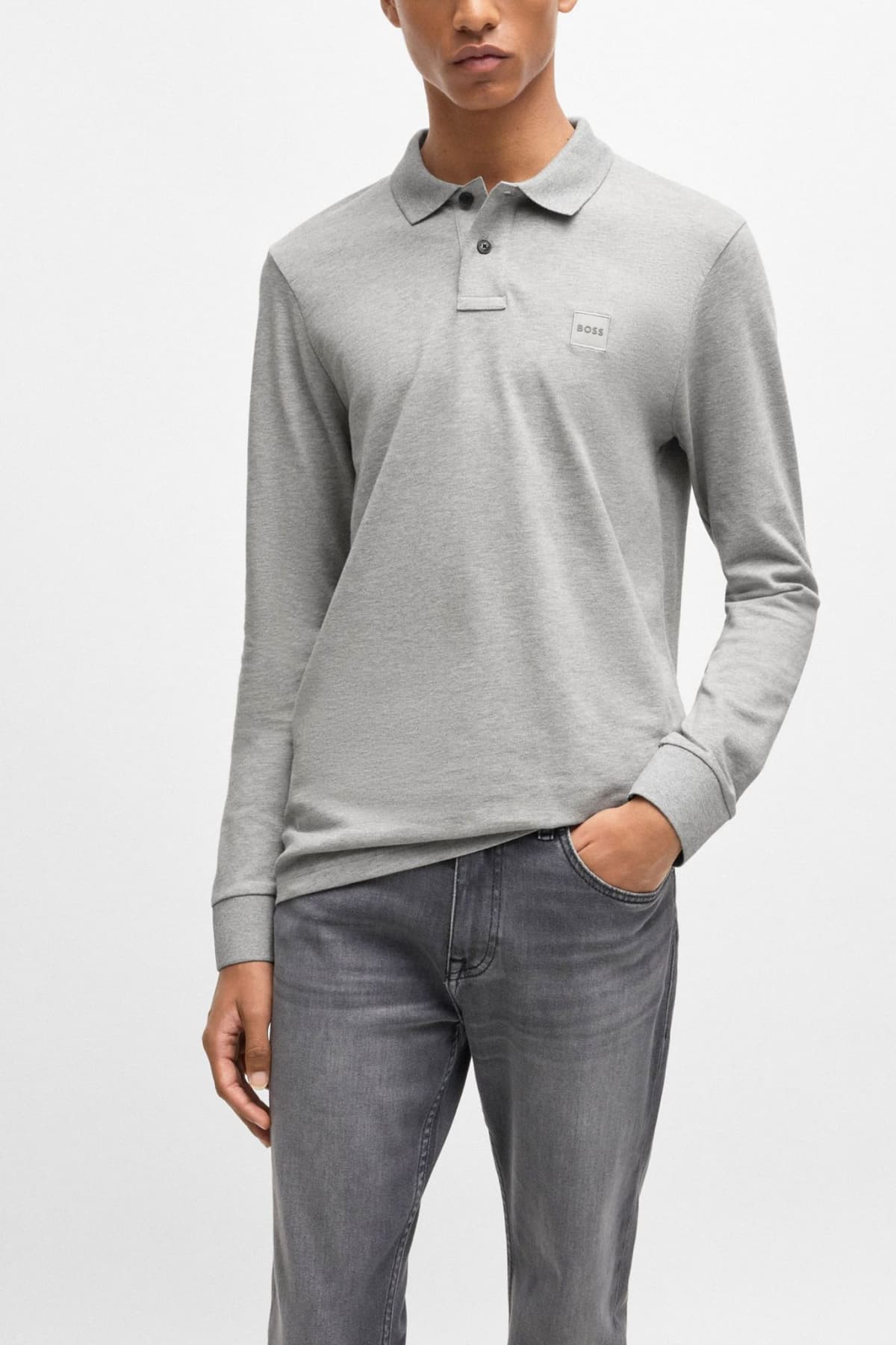 BOSS CASUAL POLO PASSERBY ΓΚΡΙ