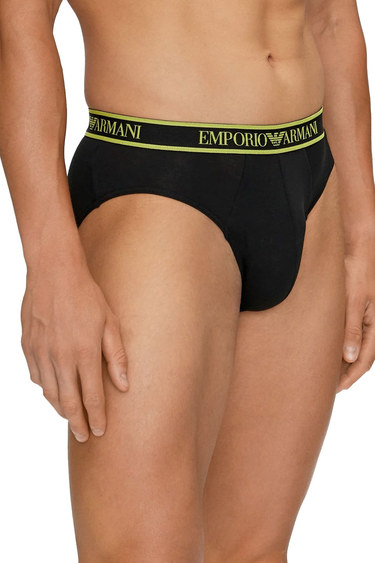 EMPORIO ARMANI ΕΣΩΡΟΥΧΑ 3PACK BRIEF COTTON STRETCH ΜΑΥΡΟ