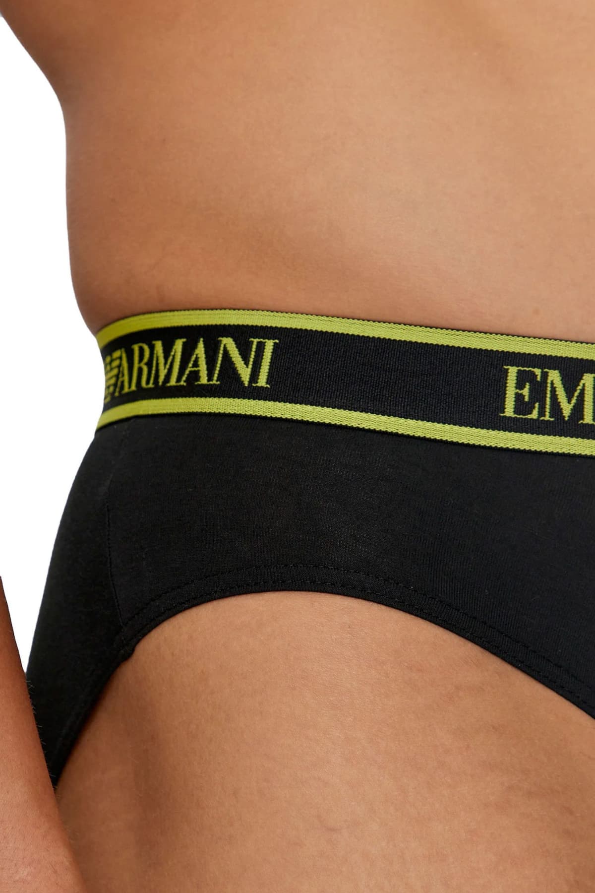 EMPORIO ARMANI ΕΣΩΡΟΥΧΑ 3PACK BRIEF COTTON STRETCH ΜΑΥΡΟ