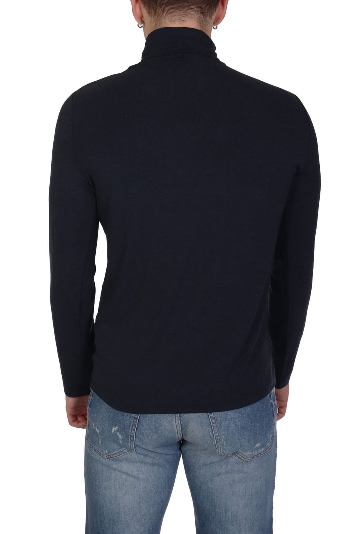 EMPORIO ARMANI T-SHIRT TURTLENECK LOGO ΜΠΛΕ