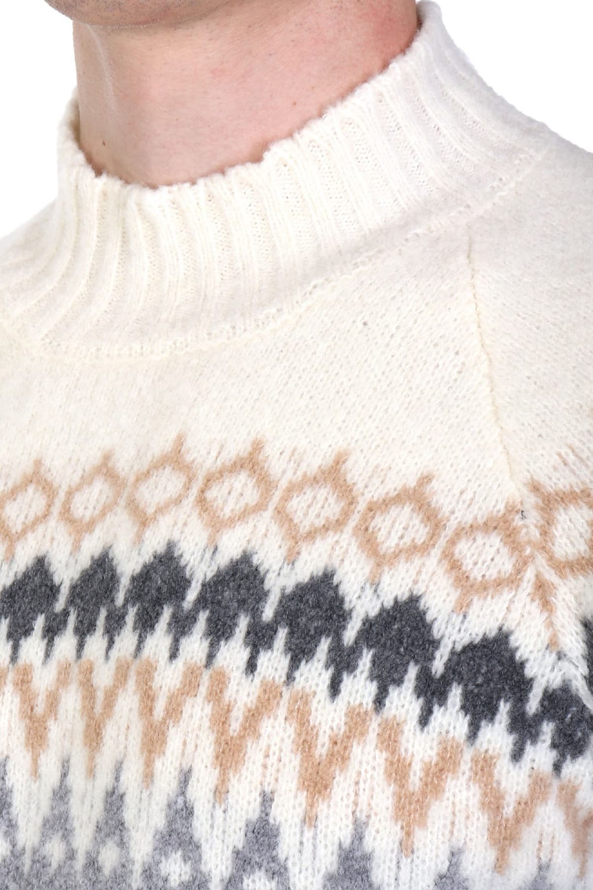 GRAN SASSO ΠΛΕΚΤΟ CREW NECK MULTI ΕΚΡΟΥ