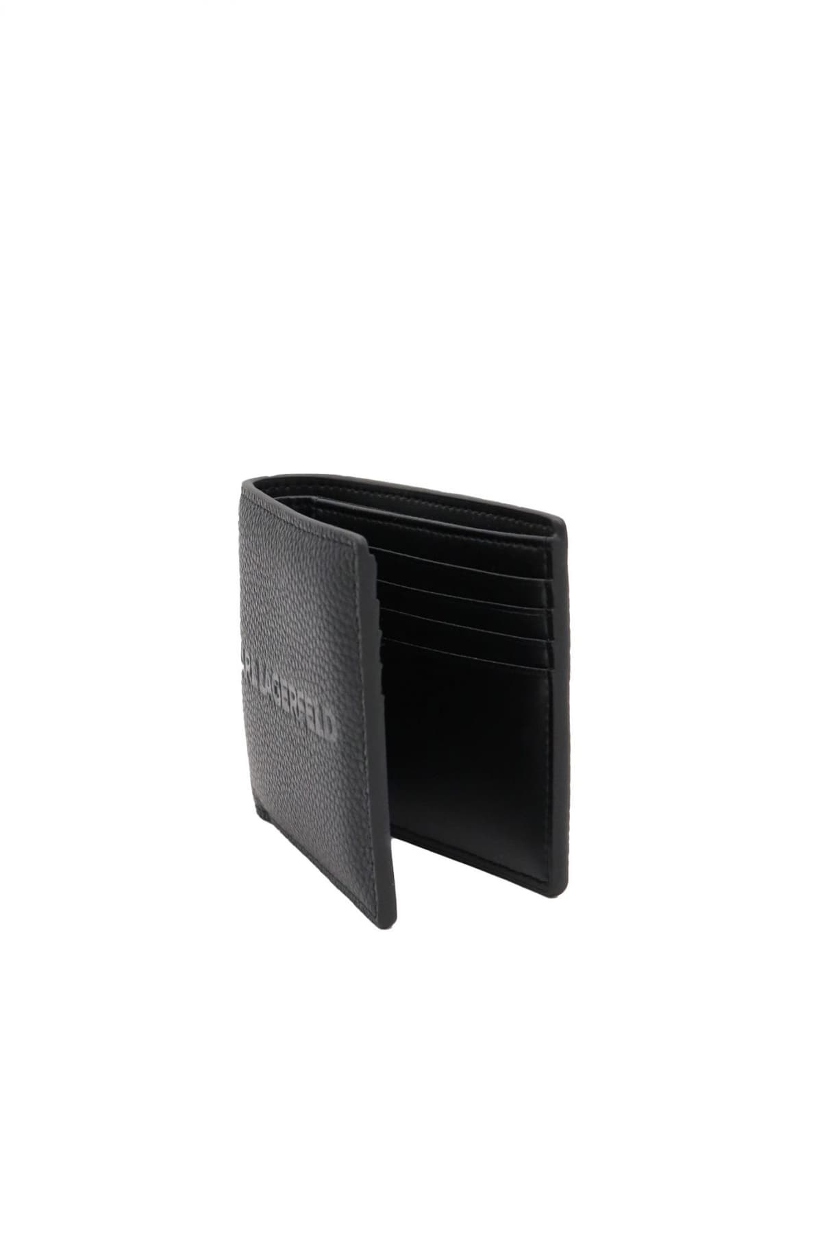 KARL LAGERFELD ΠΟΡΤΟΦΟΛΙ K/ESSENTIAL BIFOLD WALLET ΜΑΥΡΟ