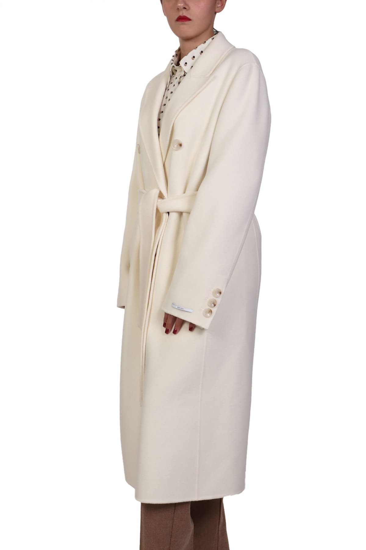 MARELLA 1 ΠΑΛΤΟ ZAMBIA ΜΑΛΛΙΝΟ ΜΑΚΡΥ ΣΤΑΥΡΩΤΟ ΕΚΡΟΥ