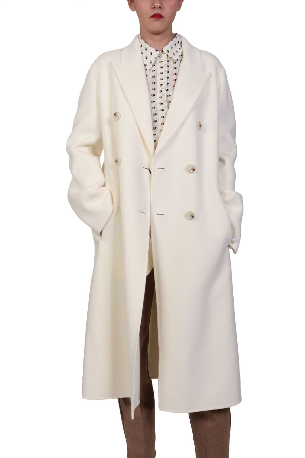 MARELLA 1 ΠΑΛΤΟ ZAMBIA ΜΑΛΛΙΝΟ ΜΑΚΡΥ ΣΤΑΥΡΩΤΟ ΕΚΡΟΥ