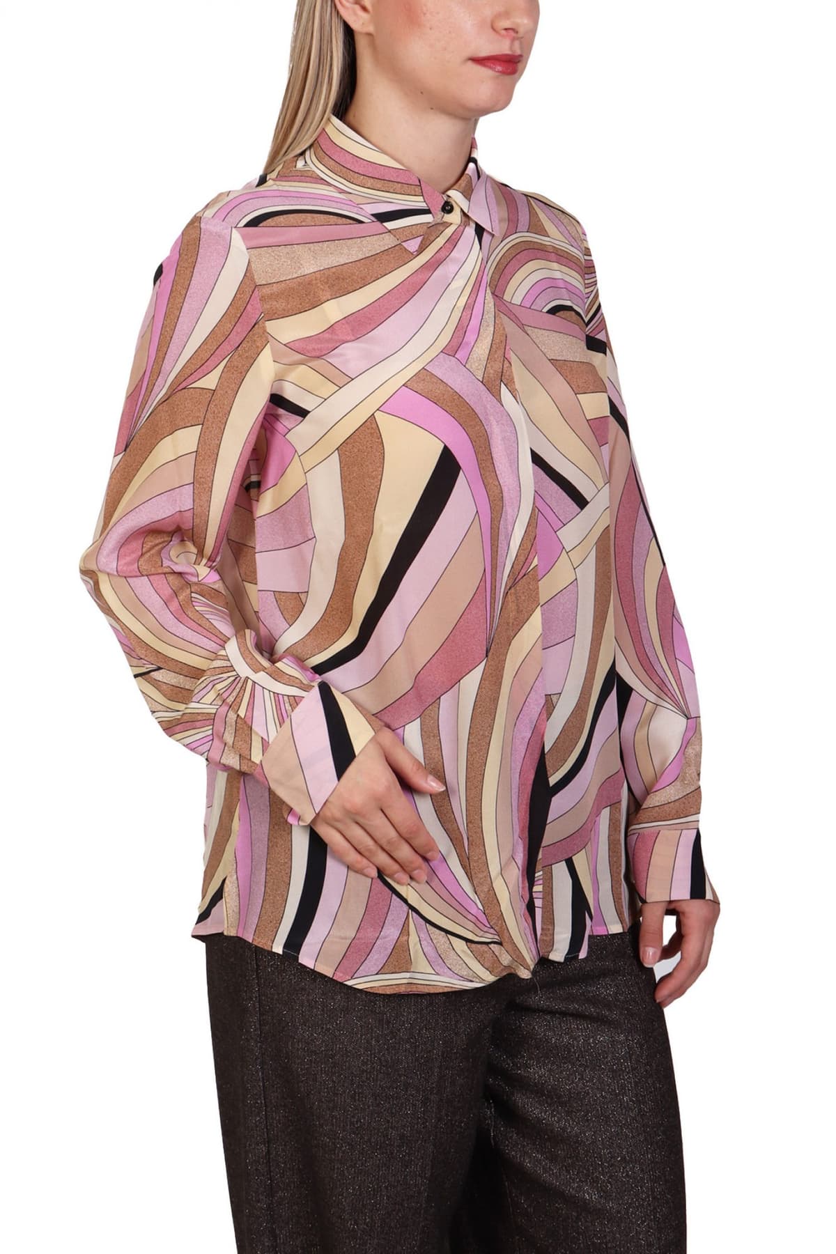 MARELLA ΠΟΥΚΑΜΙΣΟ MINERVA ΜΕΤΑΞΩΤΟ ΕΜΠΡΙΜΕ ΡΟΖ / ΚΑΦΕ