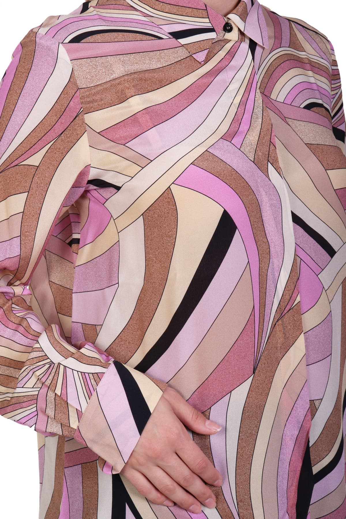 MARELLA ΠΟΥΚΑΜΙΣΟ MINERVA ΜΕΤΑΞΩΤΟ ΕΜΠΡΙΜΕ ΡΟΖ / ΚΑΦΕ