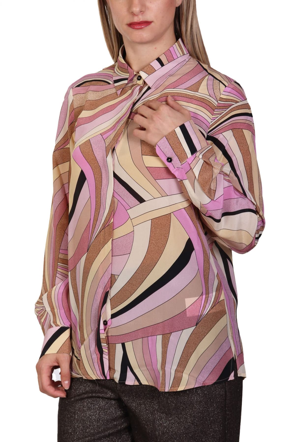 MARELLA ΠΟΥΚΑΜΙΣΟ MINERVA ΜΕΤΑΞΩΤΟ ΕΜΠΡΙΜΕ ΡΟΖ / ΚΑΦΕ