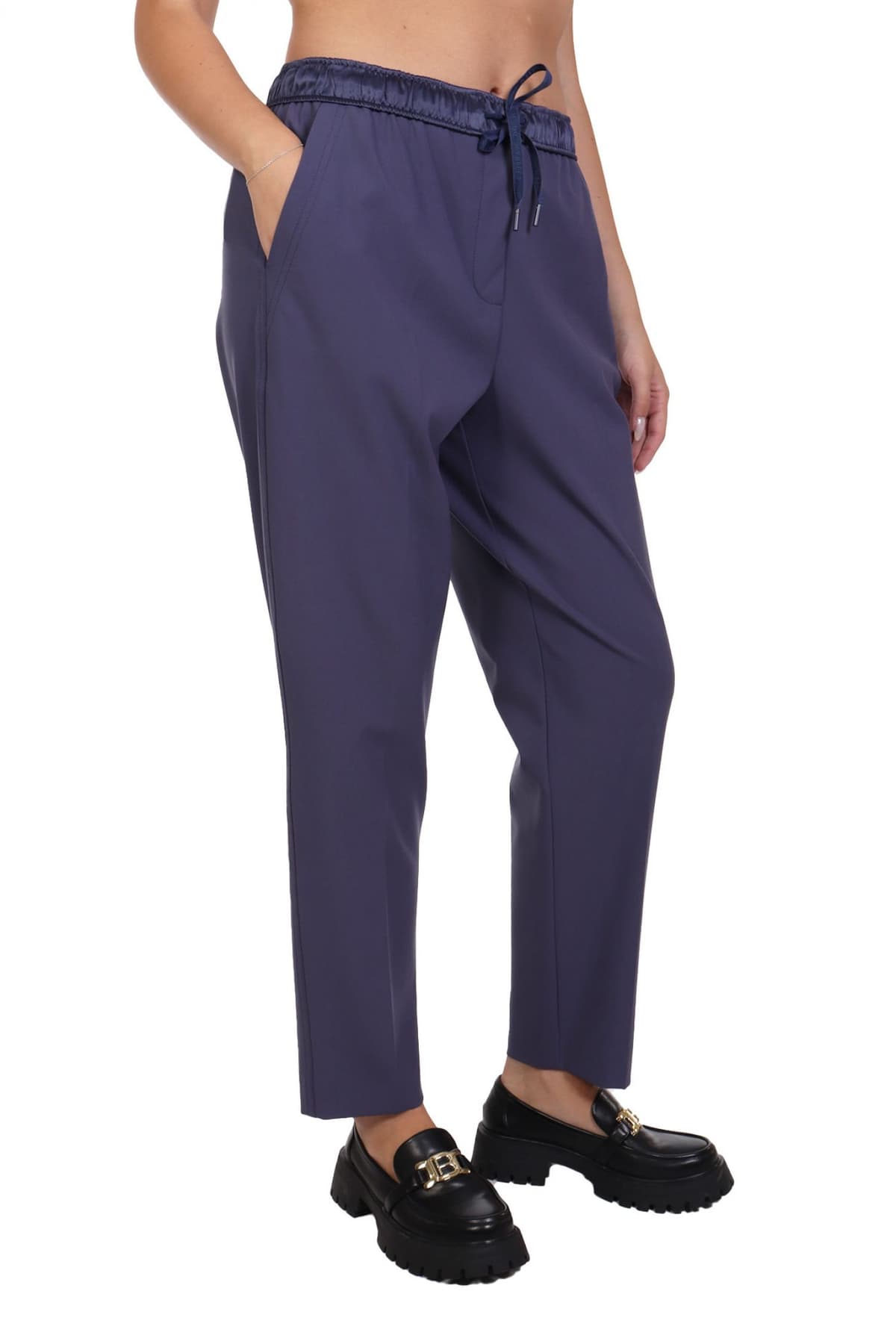 MARELLA MONOCHROME ΠΑΝΤΕΛΟΝΙ CAMMINO ΛΑΣΤΙΧΟ ΜΕΣΗ ΜΠΛΕ