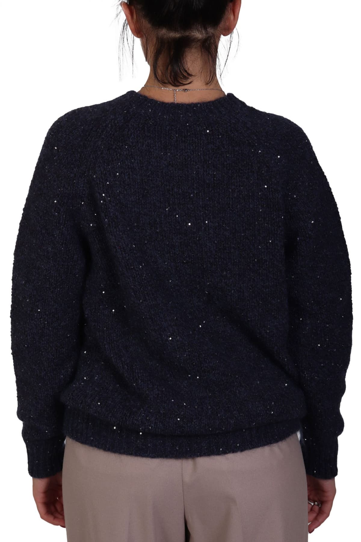 MARELLA MONOCHROME ΠΟΥΛΟΒΕΡ SAPRI ΣΚΟΥΡΟ ΜΠΛΕ