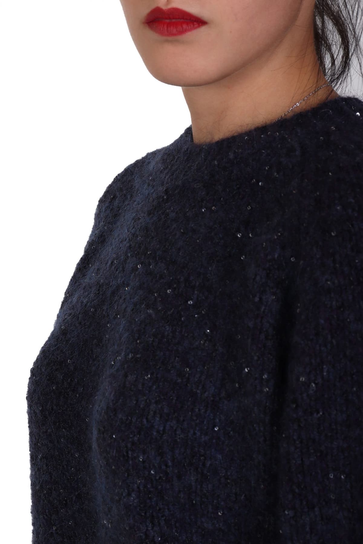 MARELLA MONOCHROME ΠΟΥΛΟΒΕΡ SAPRI ΣΚΟΥΡΟ ΜΠΛΕ