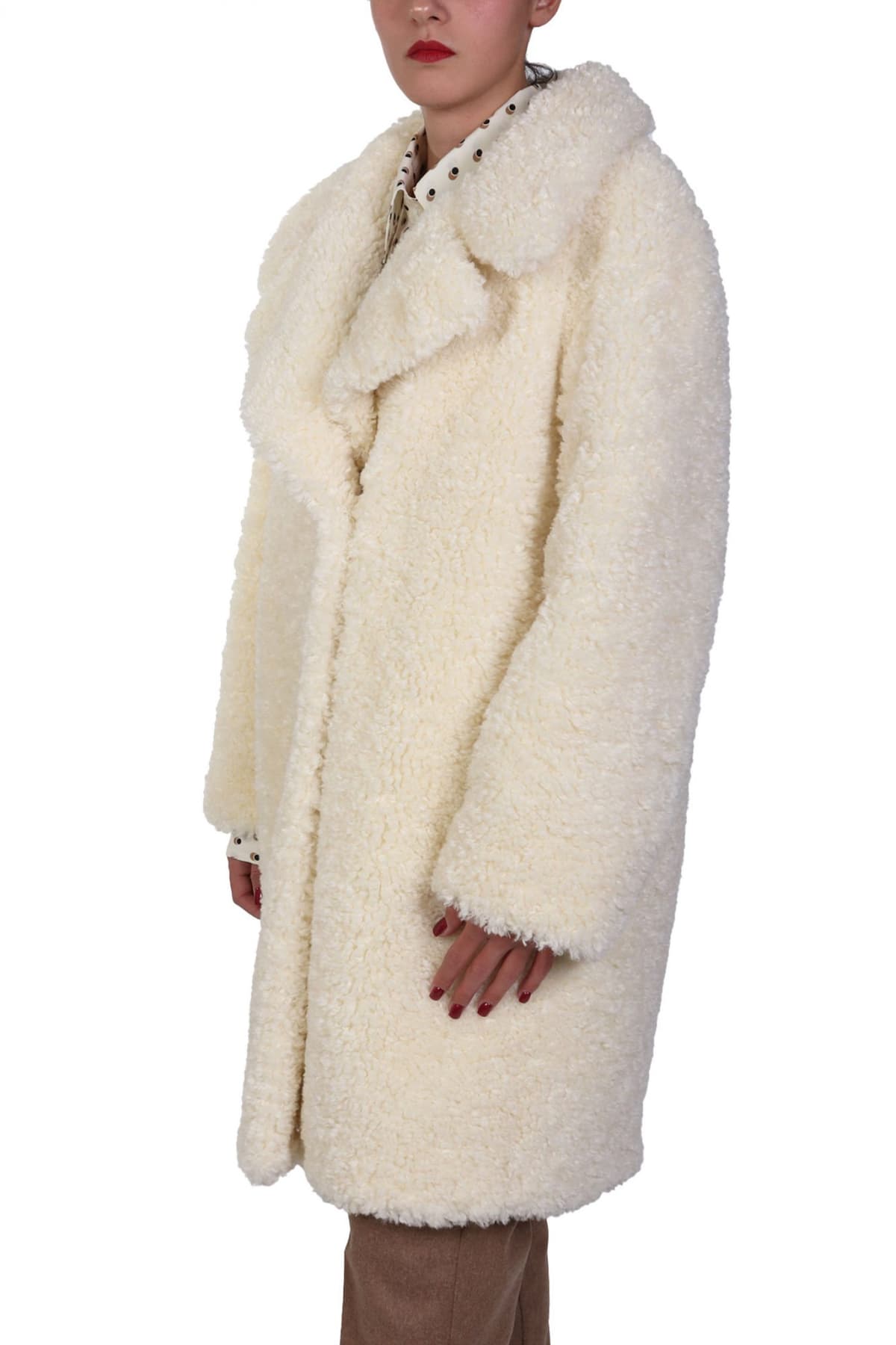 MARELLA 2 ΠΑΛΤΟ AFRO FAUX FUR ΓΙΑΚΑΣ ΚΟΝΤΟ ΕΚΡΟΥ