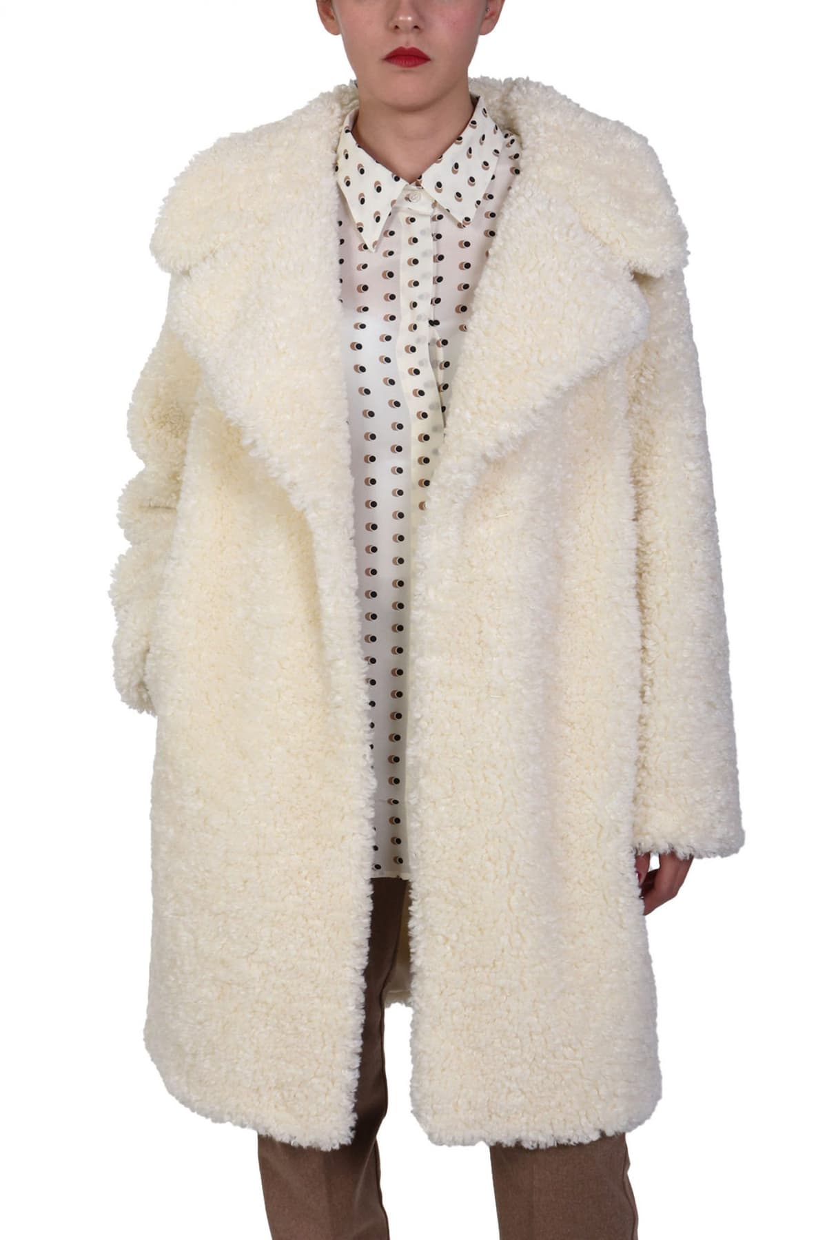 MARELLA 2 ΠΑΛΤΟ AFRO FAUX FUR ΓΙΑΚΑΣ ΚΟΝΤΟ ΕΚΡΟΥ