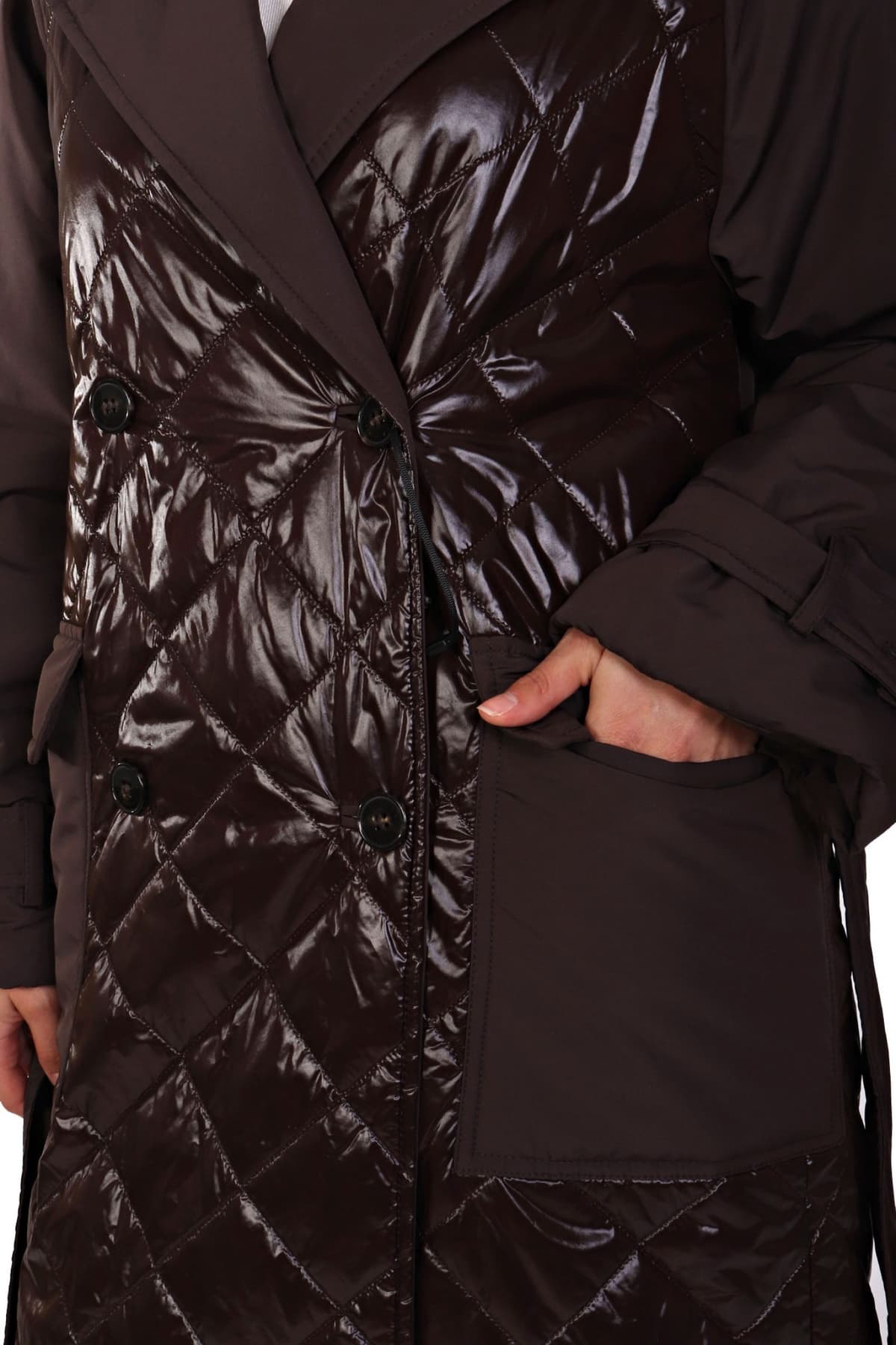 MARELLA MONOCHROME ΚΑΜΠΑΡΝΤΙΝΑ VESUVIO ΔΙΠΛΗΣ ΟΨΕΩΣ ΚΑΠΙΤΟΝΕ ΣΚΟΥΡΟ ΚΑΦΕ