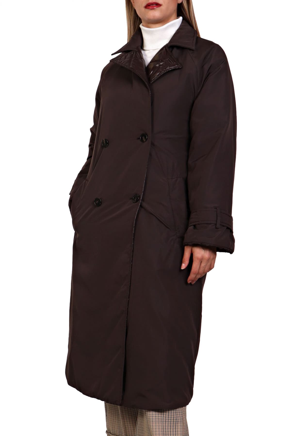 MARELLA MONOCHROME ΚΑΜΠΑΡΝΤΙΝΑ VESUVIO ΔΙΠΛΗΣ ΟΨΕΩΣ ΚΑΠΙΤΟΝΕ ΣΚΟΥΡΟ ΚΑΦΕ