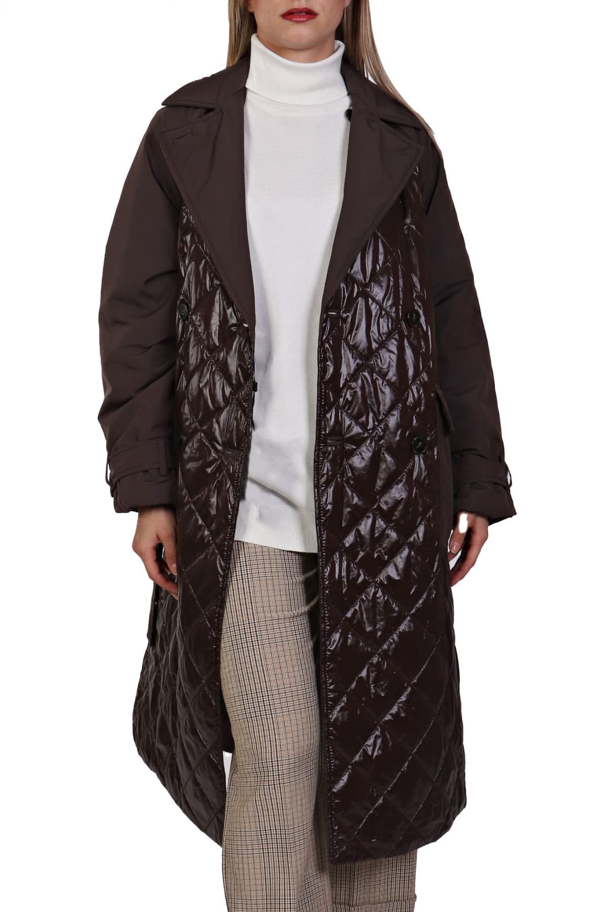 MARELLA MONOCHROME ΚΑΜΠΑΡΝΤΙΝΑ VESUVIO ΔΙΠΛΗΣ ΟΨΕΩΣ ΚΑΠΙΤΟΝΕ ΣΚΟΥΡΟ ΚΑΦΕ