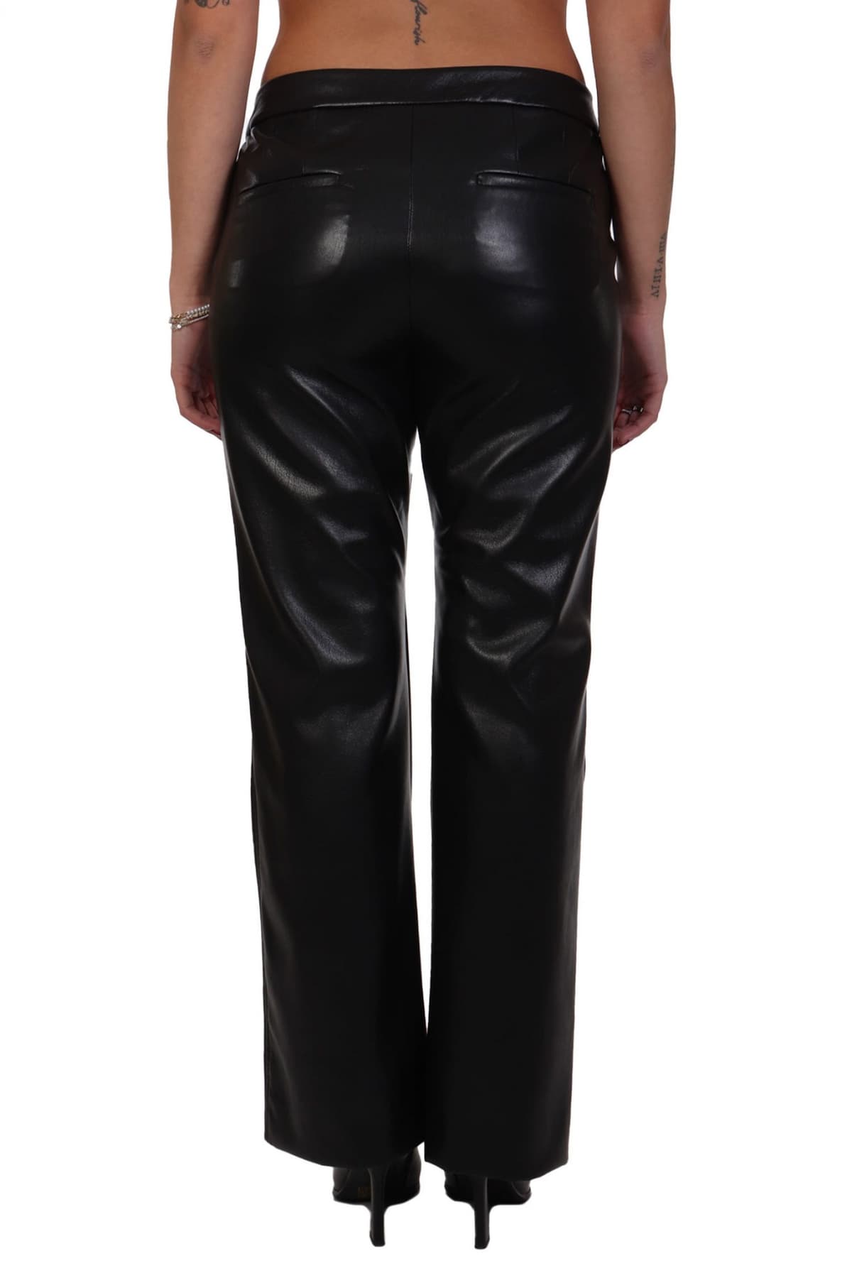 MARELLA 1 ΠΑΝΤΕΛΟΝΑ FOGLIA FAUX LEATHER ΜΑΥΡΟ