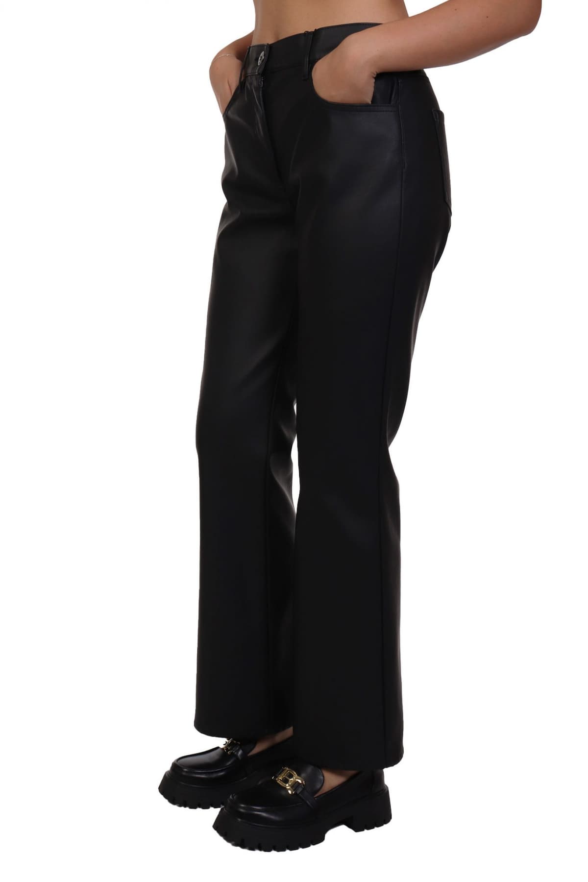 MAX MARA WEEKEND ΠΑΝΤΕΛΟΝΙ CALIFFO FAUX LEATHER ΜΑΥΡΟ