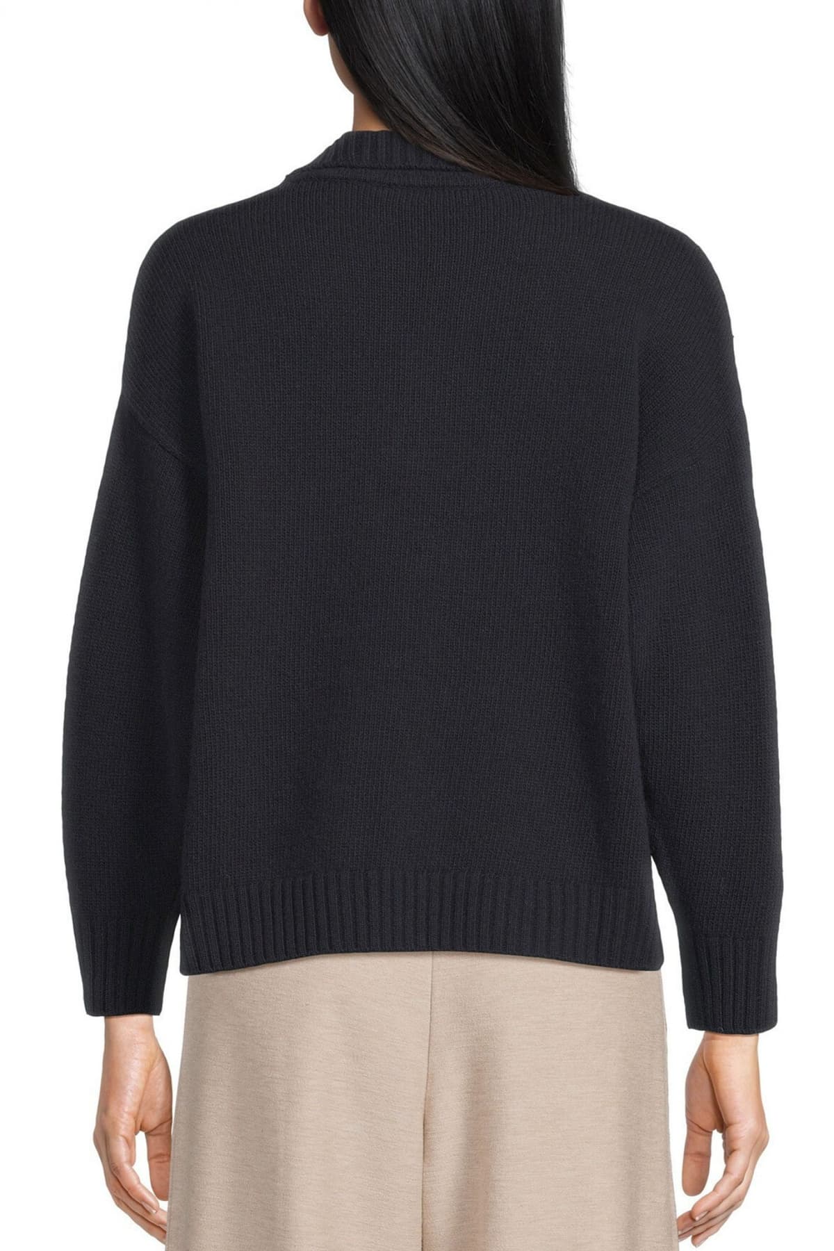 MAX MARA WEEKEND ΠΛΕΚΤΟ AGRE V-NECK ΣΚΟΥΡΟ ΜΠΛΕ