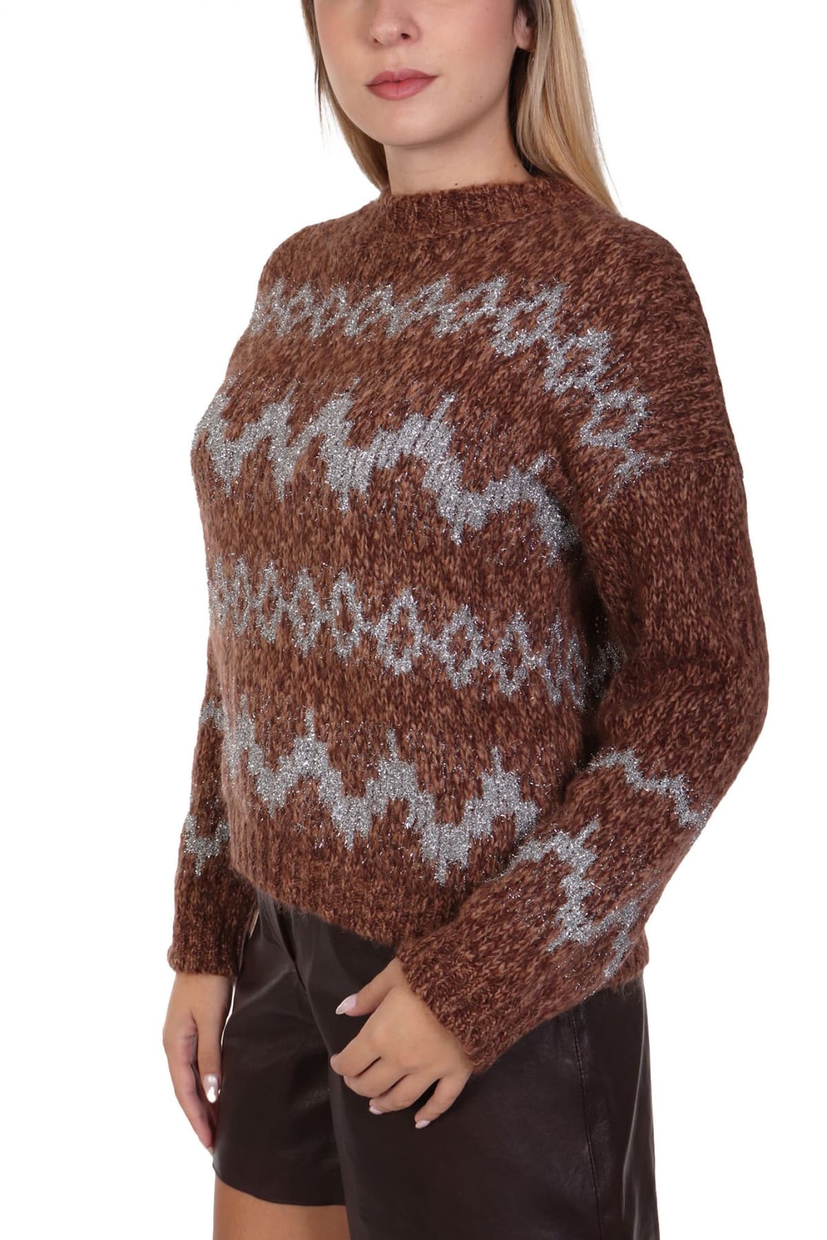 MAX MARA WEEKEND ΠΟΥΛΟΒΕΡ TRICOT-PULL-JERSEY YEN ΚΑΦΕ