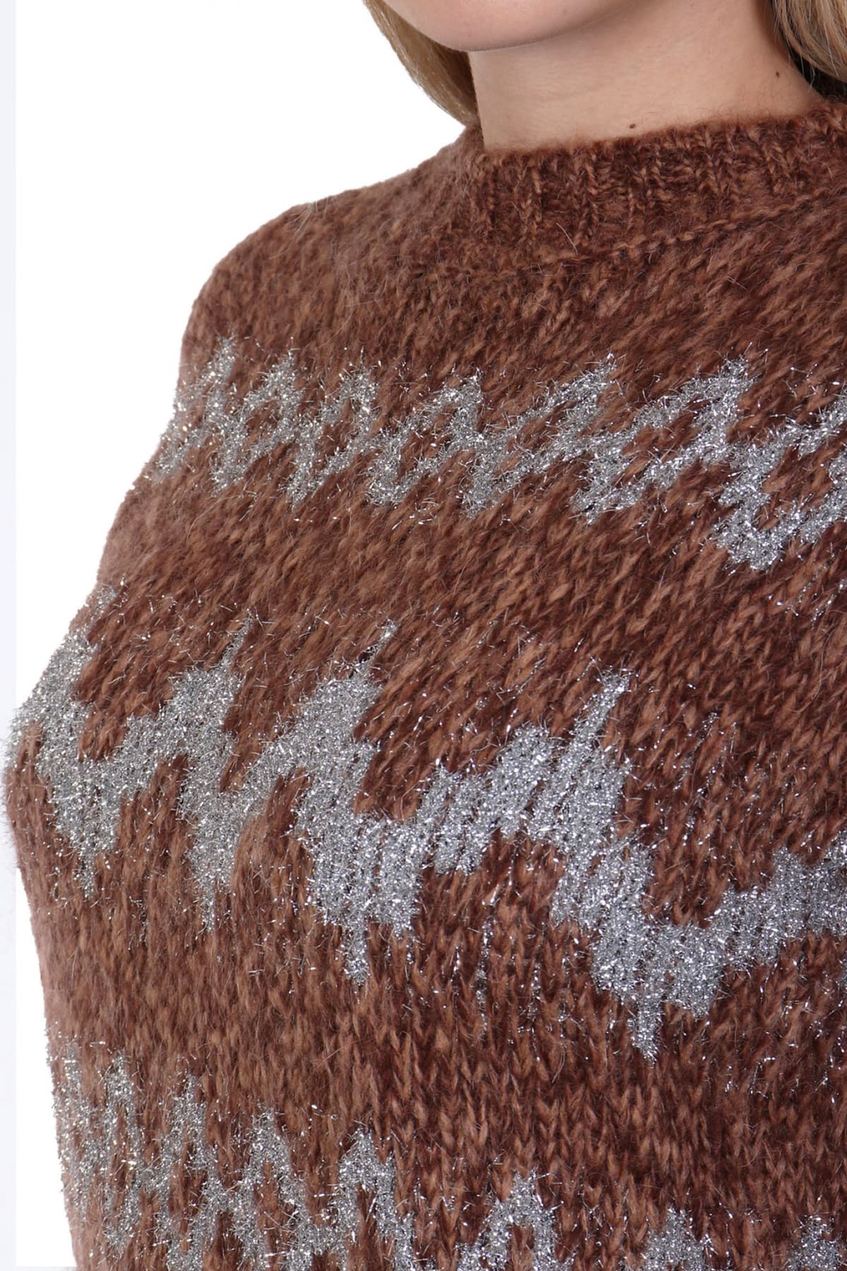 MAX MARA WEEKEND ΠΟΥΛΟΒΕΡ TRICOT-PULL-JERSEY YEN ΚΑΦΕ