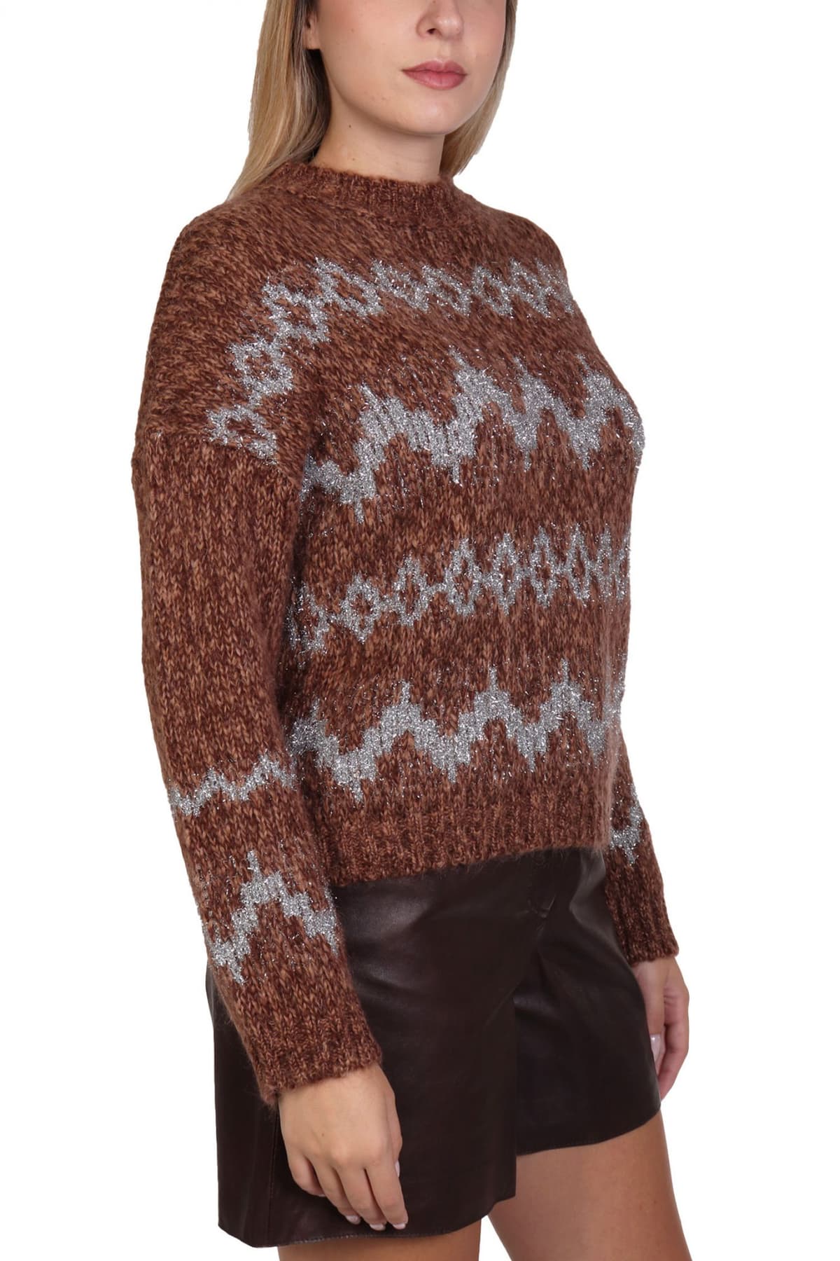 MAX MARA WEEKEND ΠΟΥΛΟΒΕΡ TRICOT-PULL-JERSEY YEN ΚΑΦΕ