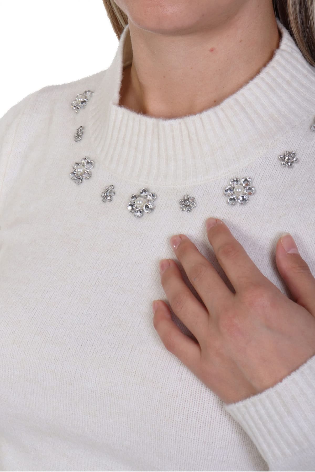 MARELLA EMME ΜΠΛΟΥΖΑ GALIZIA ΠΛΕΚΤΟ ΛΕΥΚΟ