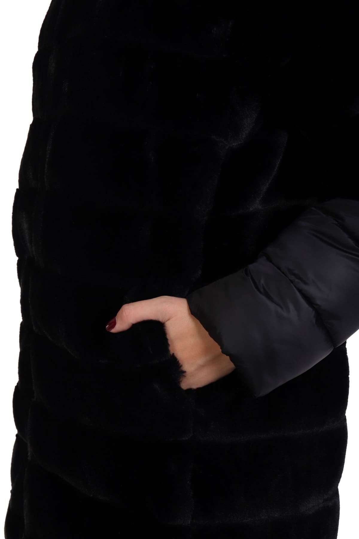 MARELLA EMME ΜΠΟΥΦΑΝ MARANTA ΚΑΠΙΤΟΝΕ FAUX FUR ΜΑΥΡΟ