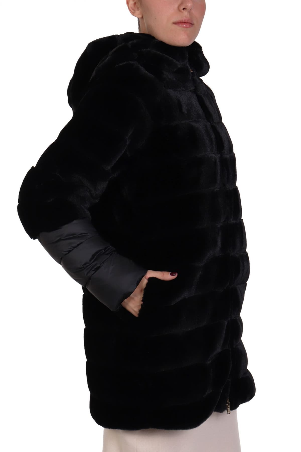 MARELLA EMME ΜΠΟΥΦΑΝ MARANTA ΚΑΠΙΤΟΝΕ FAUX FUR ΜΑΥΡΟ