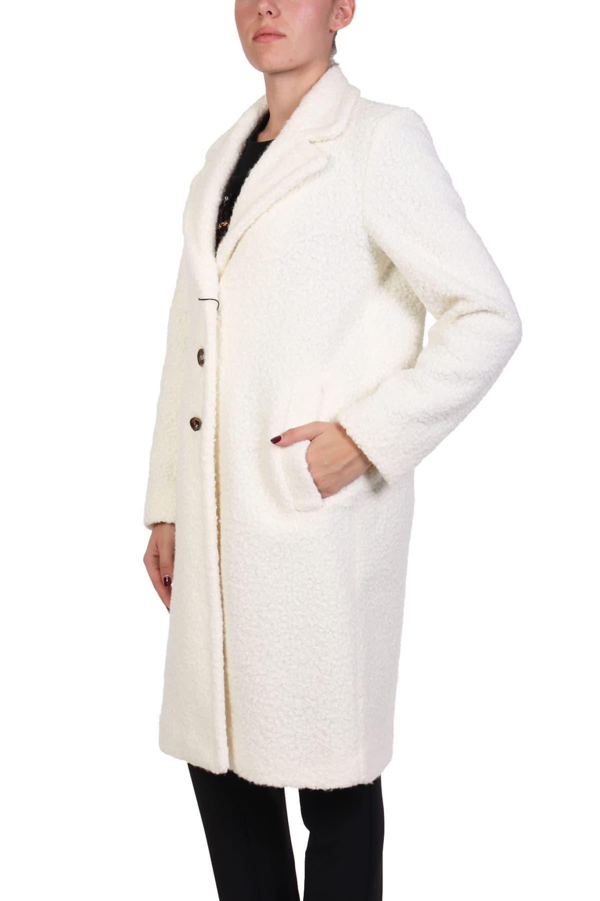 MARELLA EMME 1 ΠΑΛΤΟ GHINEA ΜΠΟΥΚΛΕ ΛΕΥΚΟ