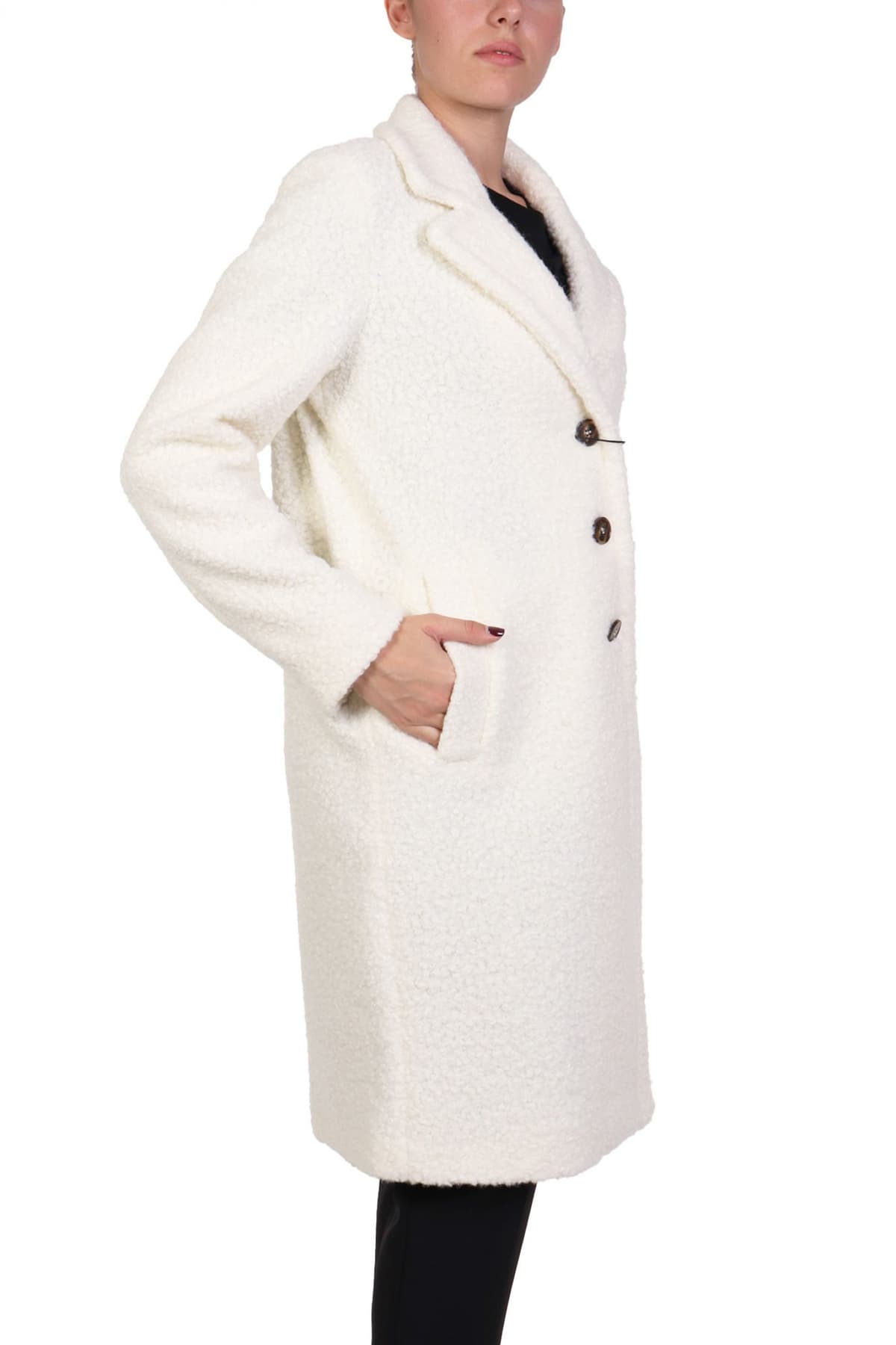 MARELLA EMME 1 ΠΑΛΤΟ GHINEA ΜΠΟΥΚΛΕ ΛΕΥΚΟ