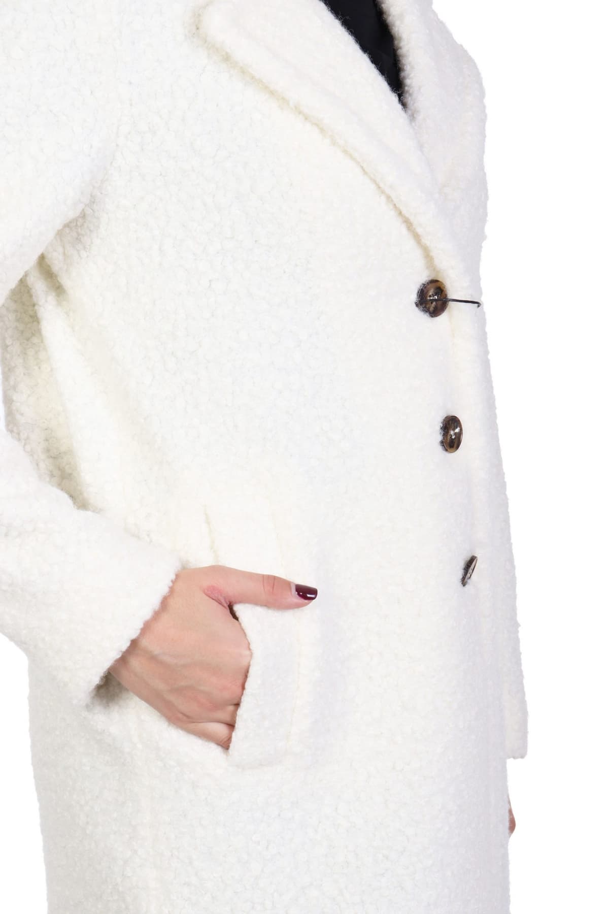 MARELLA EMME 1 ΠΑΛΤΟ GHINEA ΜΠΟΥΚΛΕ ΛΕΥΚΟ