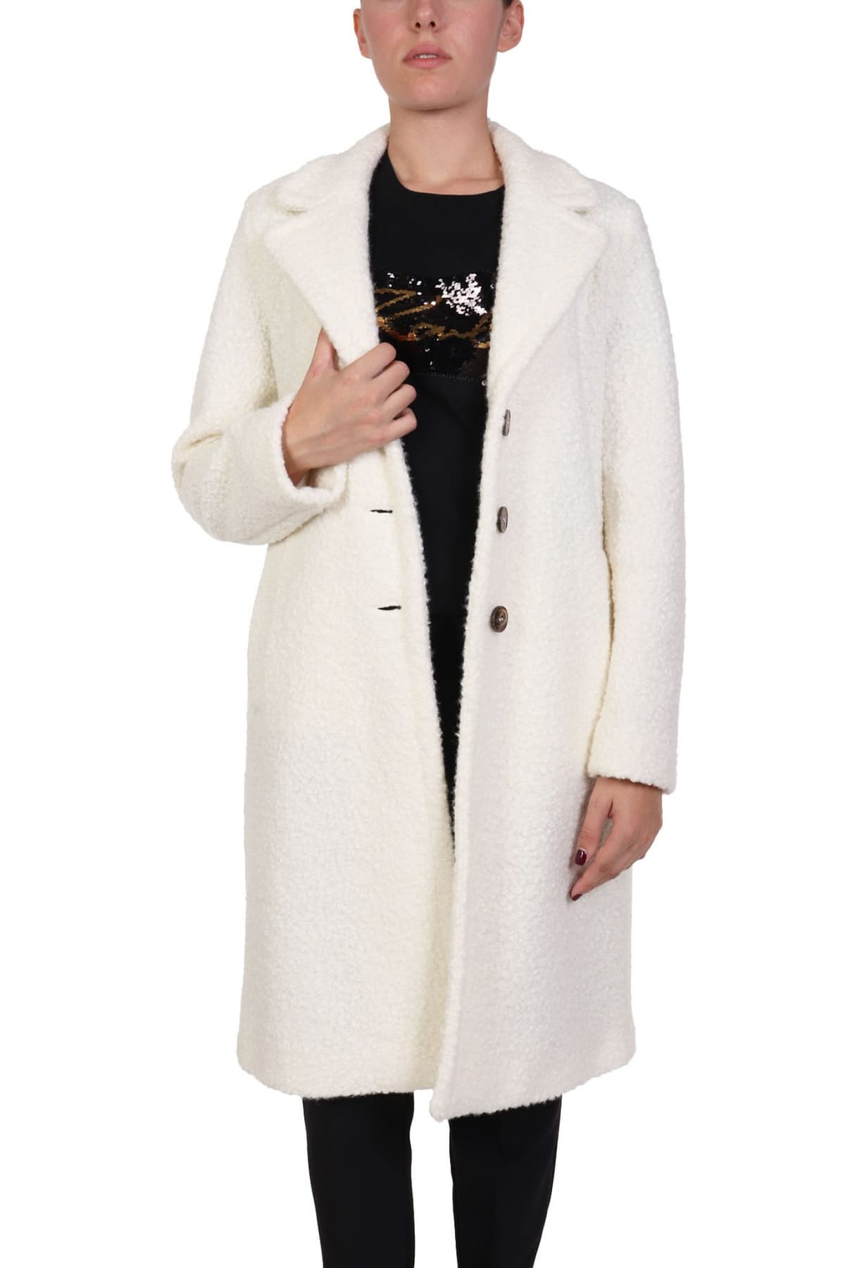 MARELLA EMME 1 ΠΑΛΤΟ GHINEA ΜΠΟΥΚΛΕ ΛΕΥΚΟ