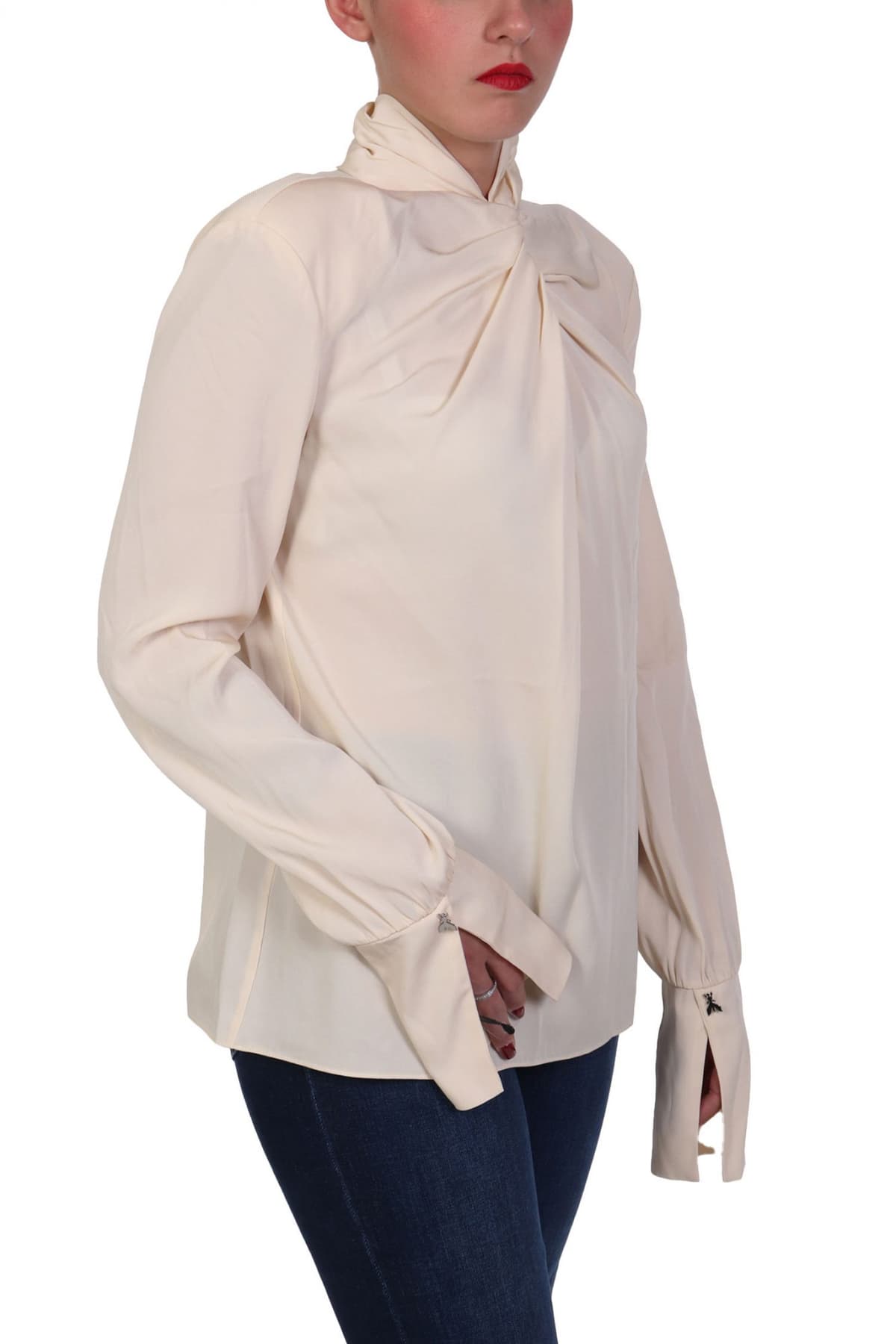 PATRIZIA PEPE ΜΠΛΟΥΖΑ ΜΑΝΣΕΤΑ ΚΡΕΜ