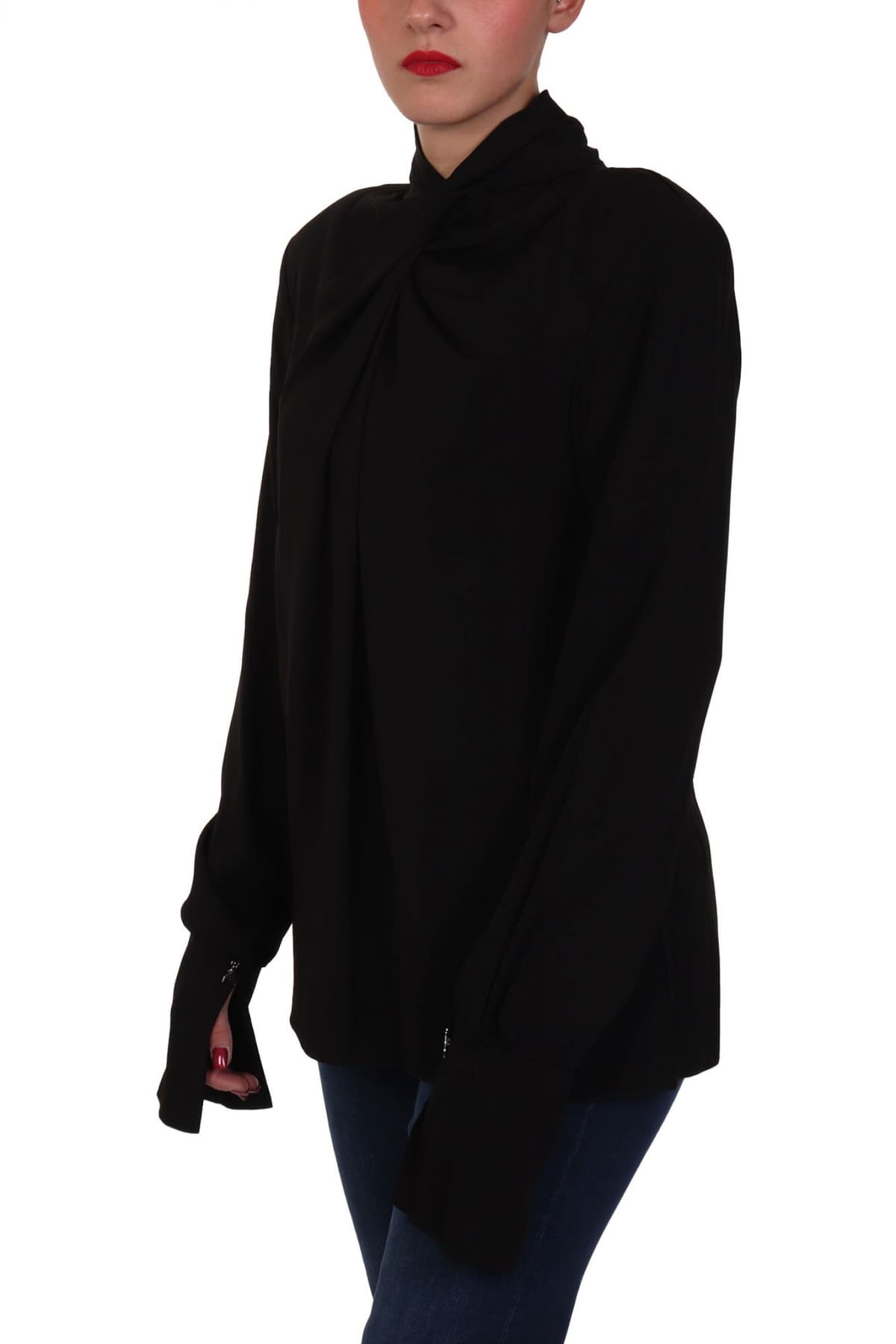 PATRIZIA PEPE ΜΠΛΟΥΖΑ ΜΑΝΣΕΤΑ ΜΑΥΡΟ