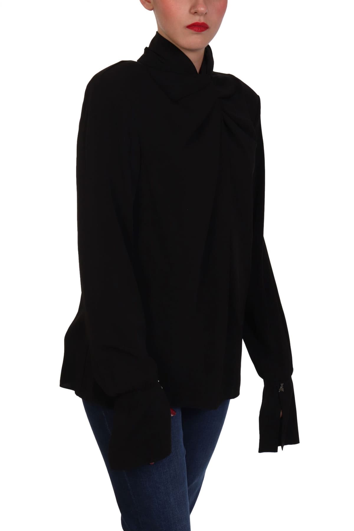 PATRIZIA PEPE ΜΠΛΟΥΖΑ ΜΑΝΣΕΤΑ ΜΑΥΡΟ