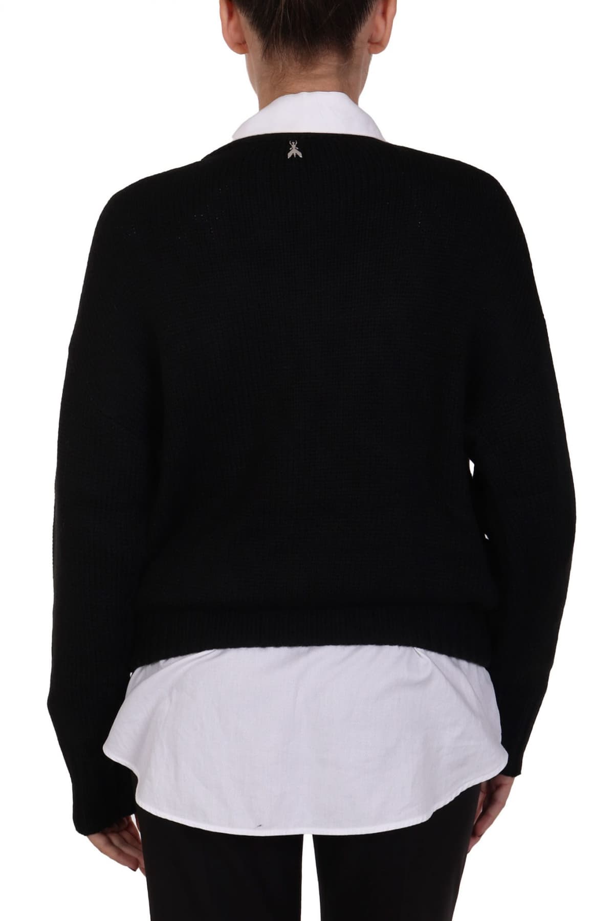 PATRIZIA PEPE ΜΠΛΟΥΖΑ ΠΛΕΚΤΟ ΜΑΥΡΟ