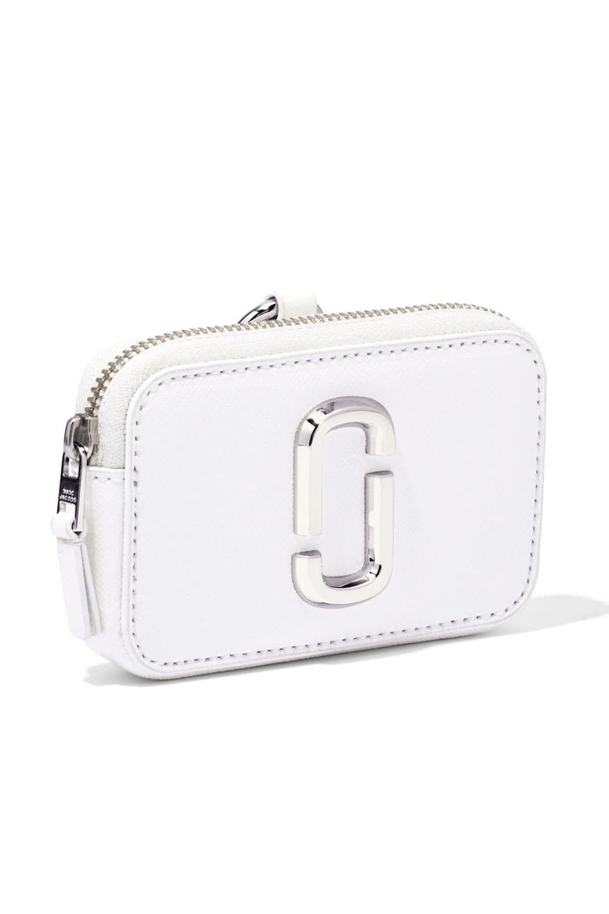 MARC JACOBS ΠΟΡΤΟΦΟΛΙ MINI THE NANO SNAPSHOT CHARM ΛΕΥΚΟ