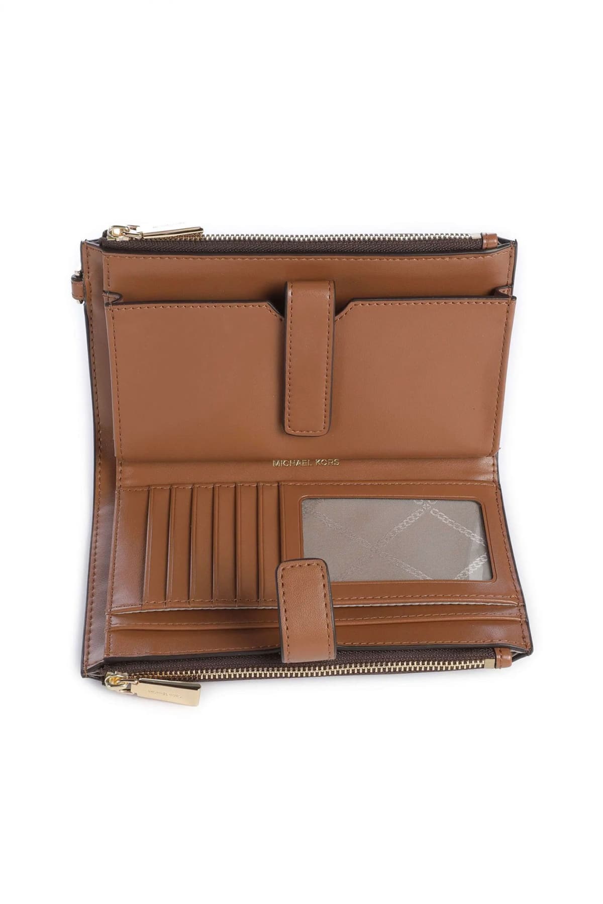 MICHAEL KORS ΠΟΡΤΟΦΟΛΙ JET SET ALL OVER LOGO ΚΑΦΕ/ΤΑΜΠΑ